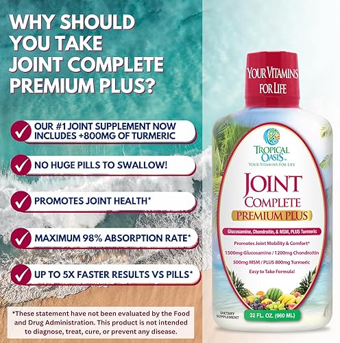 Miniatura 6 de Joint Complete Premium Plus - Suplemento líquido para articulaciones con glucosamina, condroitina, MSM Plus 800 mg cúrcuma - 98% de absorción máxima