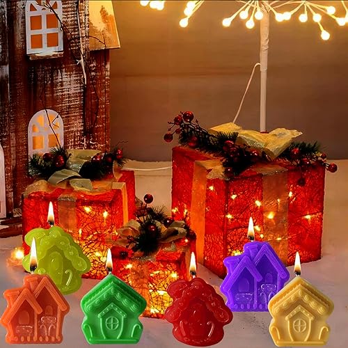 Miniatura 2 de Paquete de 2 moldes de jabón de Navidad, moldes de silicona para casa de Navidad para jabón hecho a mano, fabricación de velas, cera de