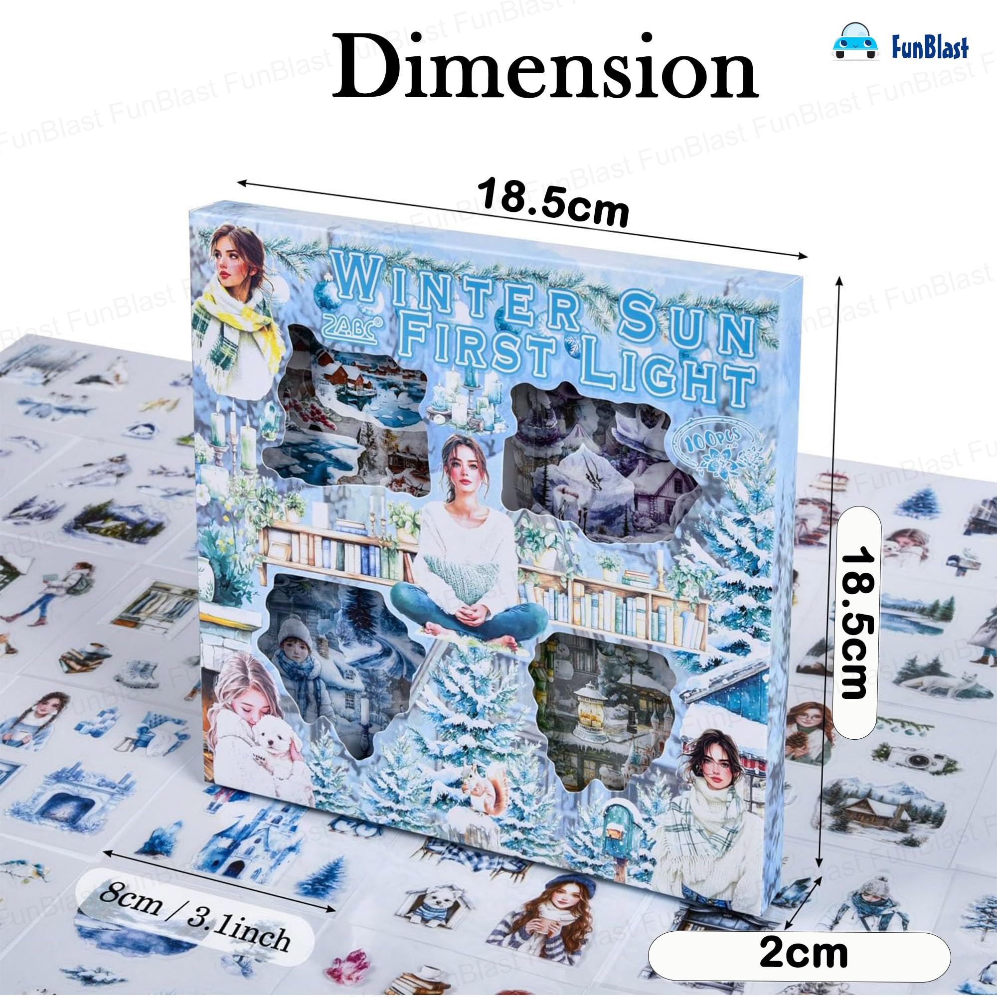 FunBlast Self Adhesive 640Pcs /100 Sheets, Flowers Bloom in All Seasons Stickers, Retro Decorative Sticker's for Scrapbook, Japanese Style Sticker's for Project, Journals, Scrapbooking (Winter) 1