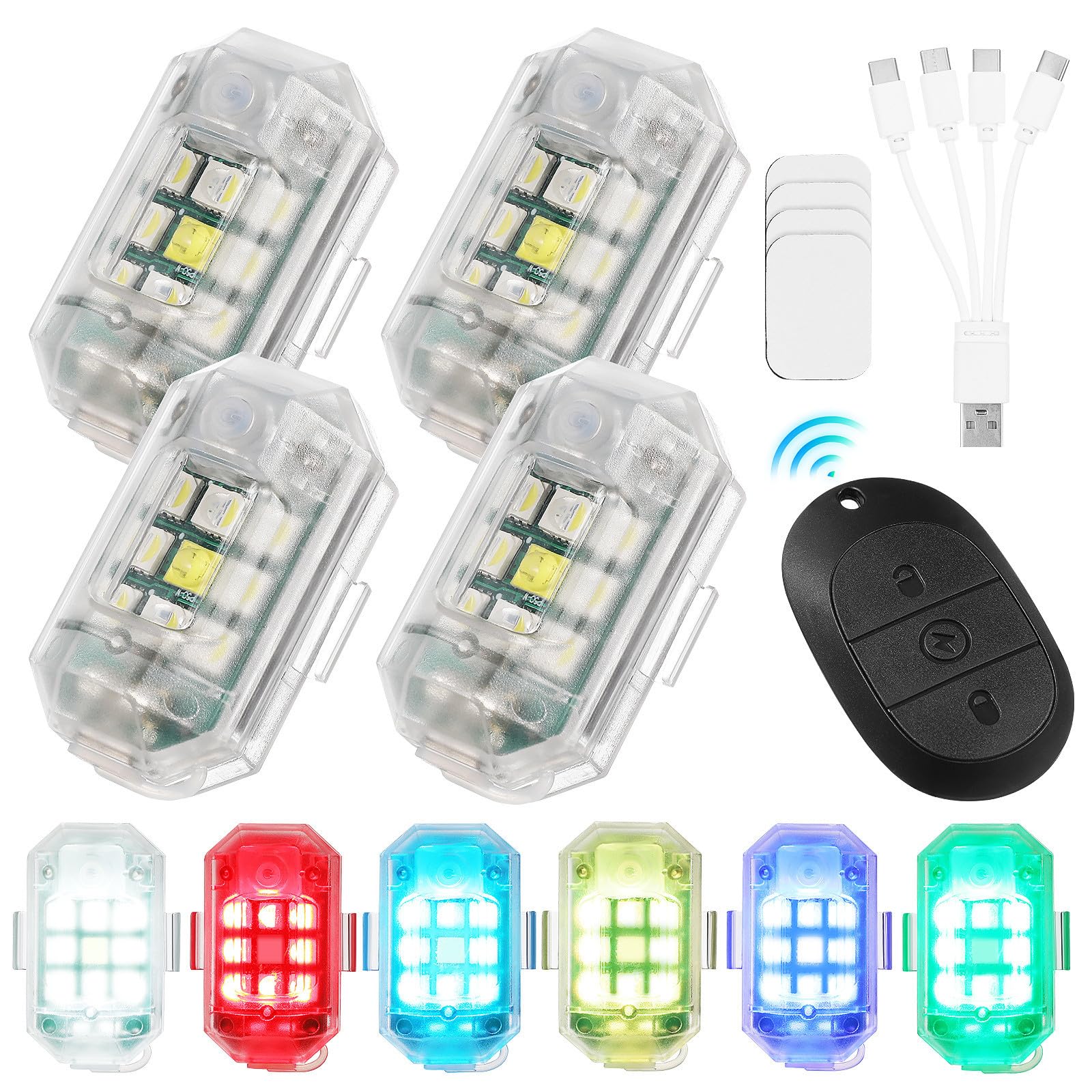 YARNOW Luce per Bicicletta Notturna ad Alta Luminosità Telecomando | Batteria 350mah, Abs ed Elettronica, Uso Esterno e Attività All’aperto