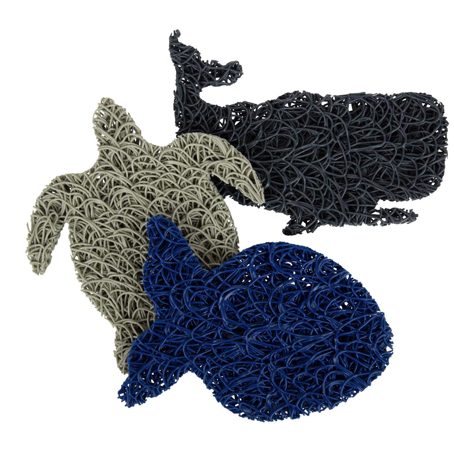 3 Pack - Includes a Turtle, Fish and Whale - Soap Dish & Soap Holder Accessories - Made of a Multi-Directional Bioplastic That Allows Water to Drain and Air to Circulate