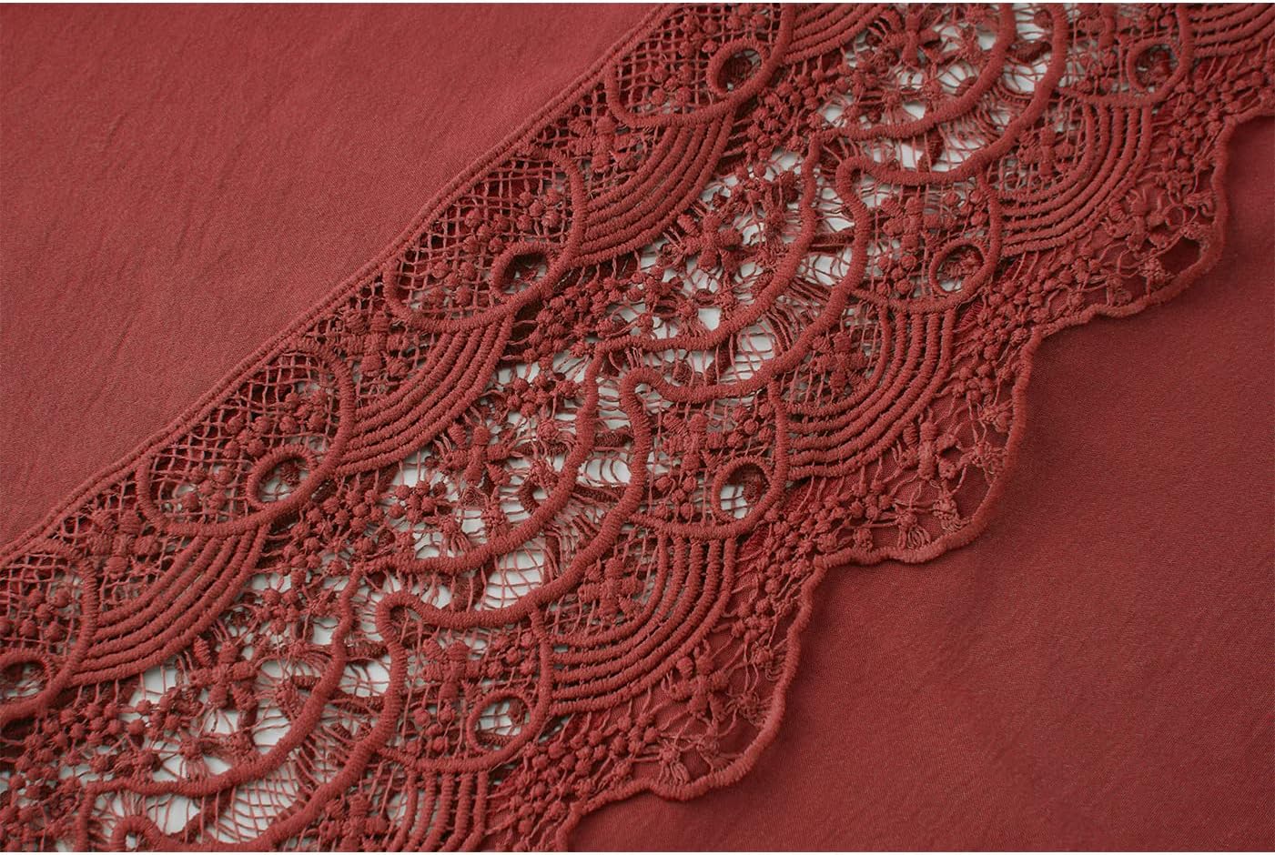 Women's Lace Maxi Dress Short Sleeve V Neck Party Dress Smocked Waist Boho Maxi Dress Bohemian Dress for Women - Image 5