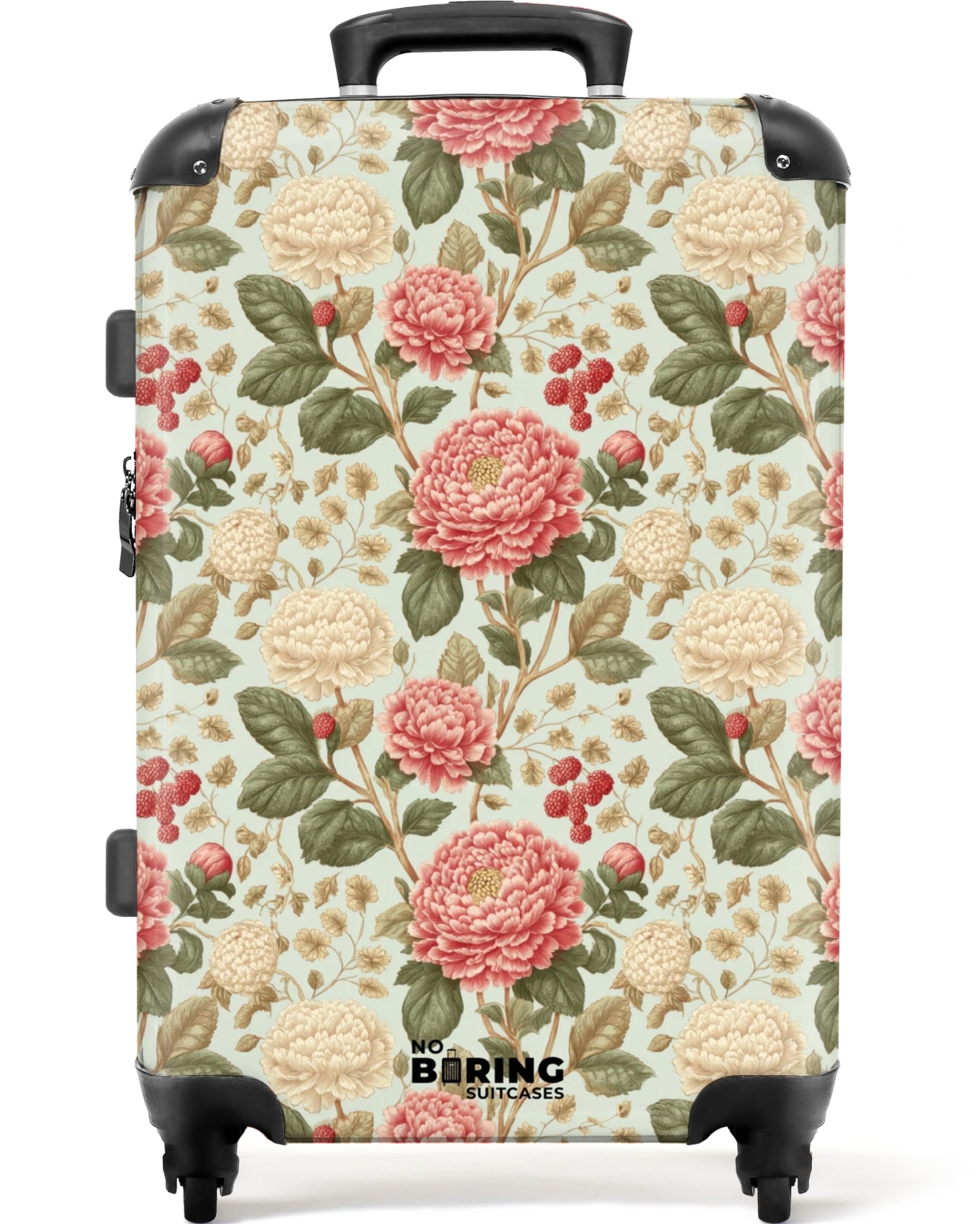 NoBoringSuitcases.com® Koffer Mittelgroß 67x43x25 cm Hartschalenkoffer L Trolley Rollkoffer mit 4 Rollen Leicht Schalenkoffer Mittel Klassisch - Botanisch - Mehrfarbig