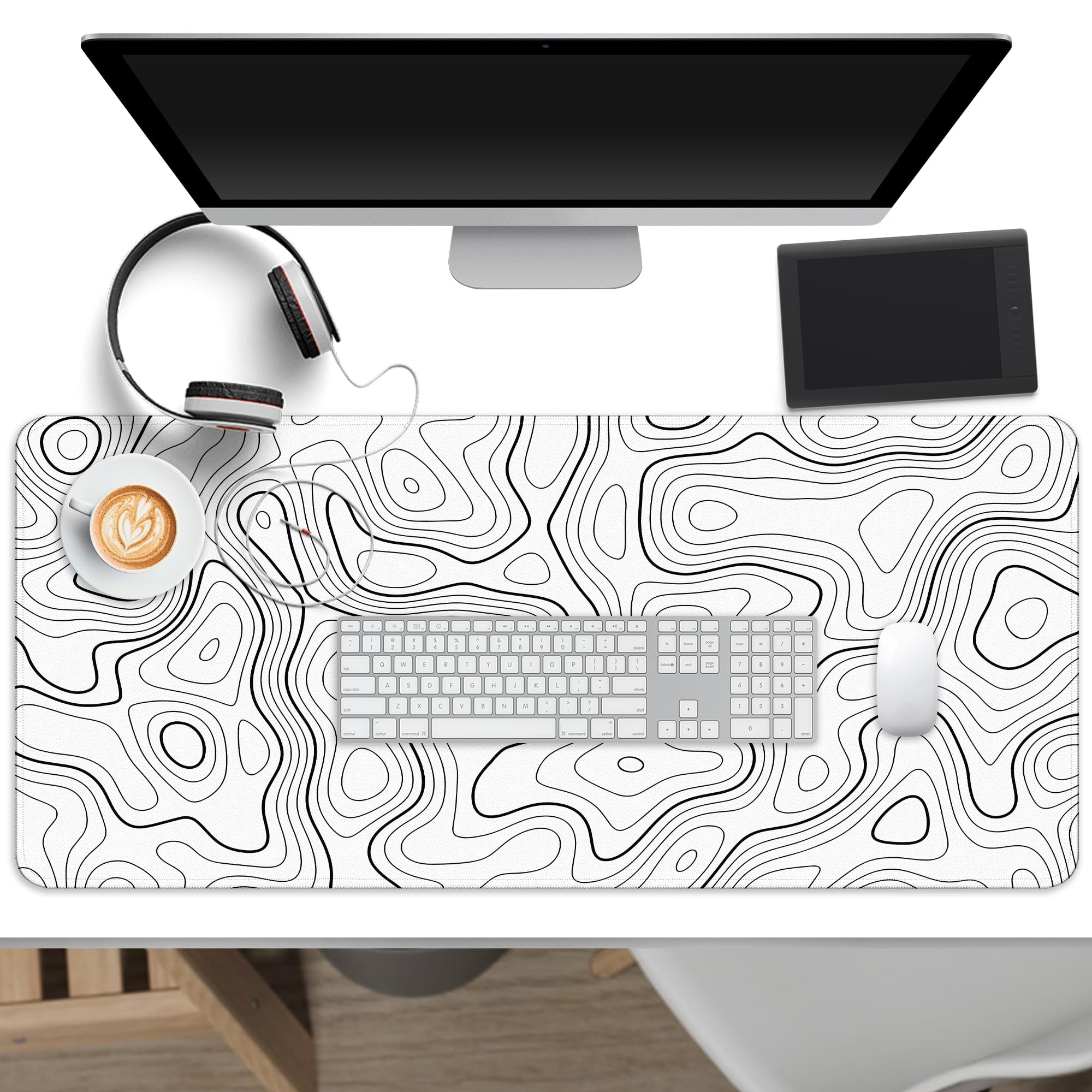 Tappetino per mouse da gioco con mappa topografica in