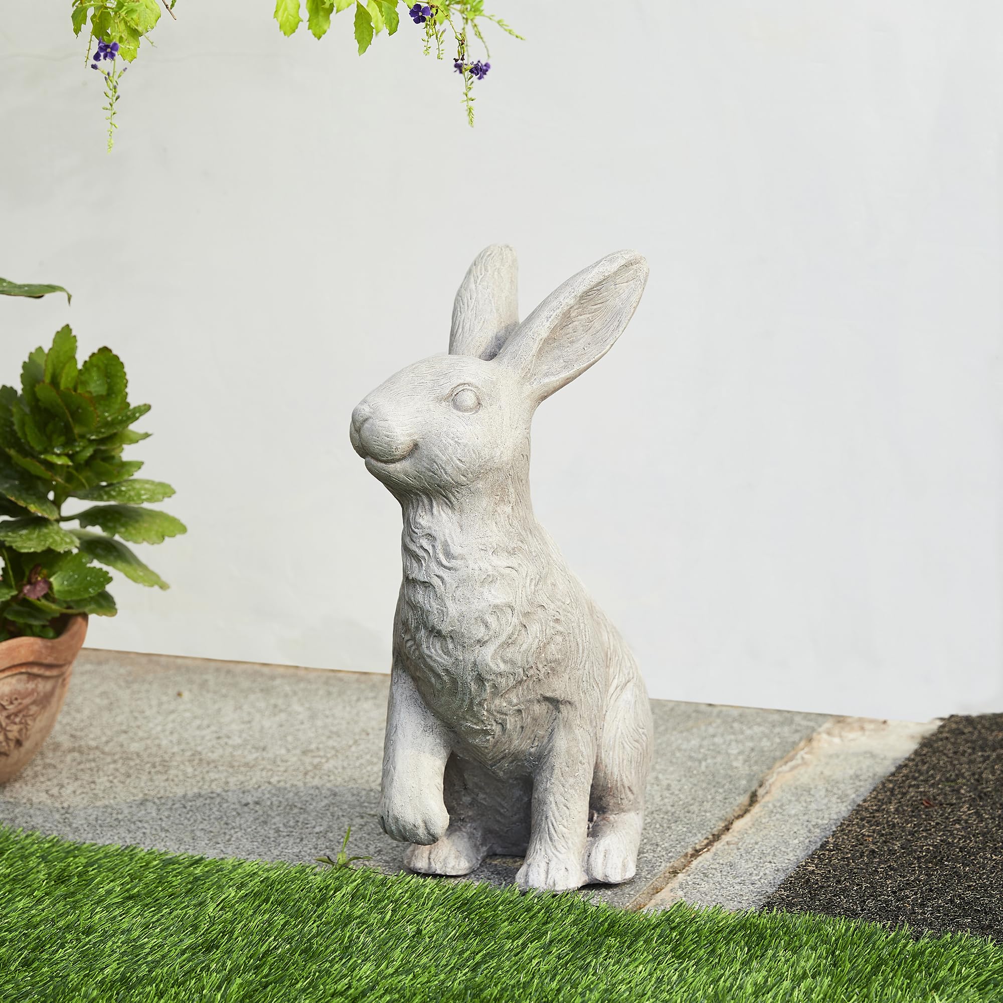 Amazon.com : Glitzhome MGO Sitting Rabbit Garden Statue Indoor and