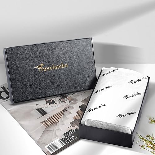 Miniatura 7 de Travelambo Cartera de mujer con bloqueo RFID triple embrague de gran capacidad para tarjetas de crédito, monedero de viaje