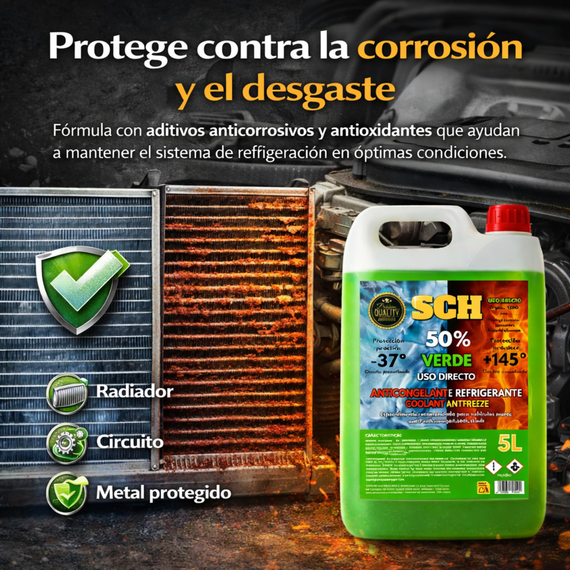 Proquimar Anticongelante 50% (-37ºC) Color Verde Luminoso. Garrafa de 5 litros — view 3