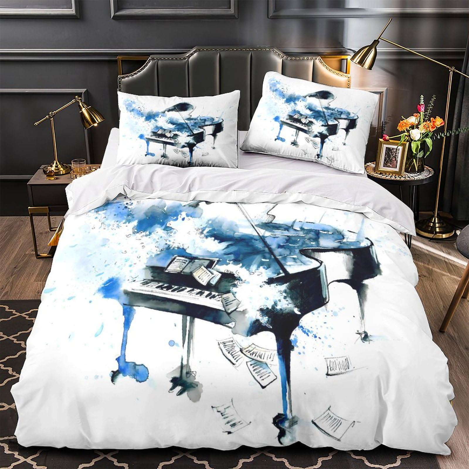 Housse de couette ours polaire super douce et hypoallergénique en microfibre 260x220cm