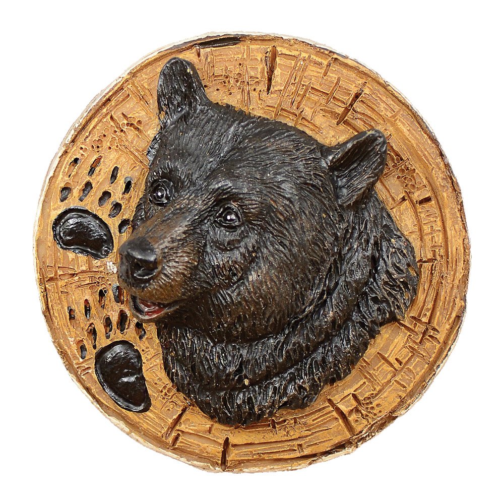 Black Forest Décor Black Bear Round Cabinet Knob