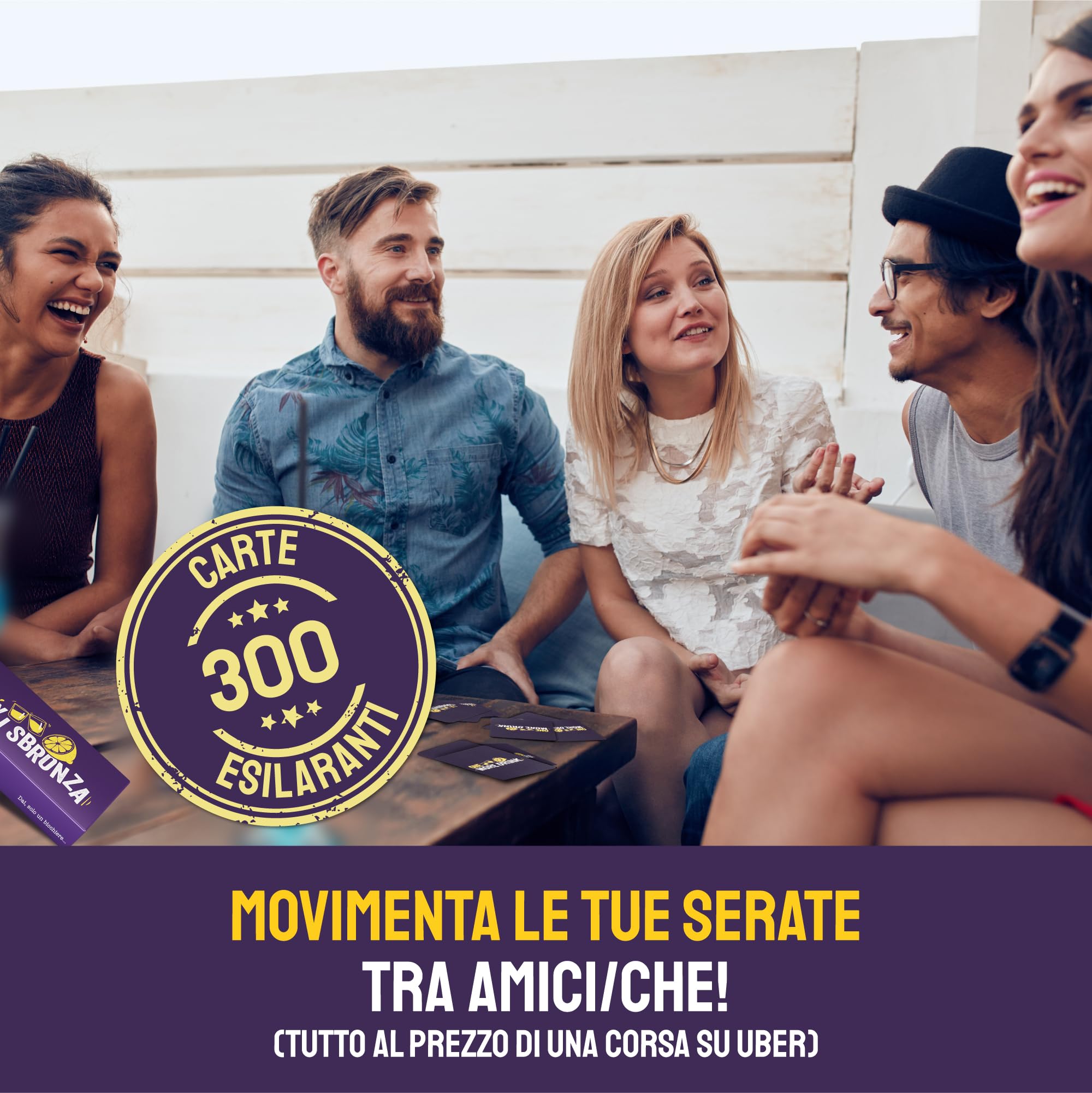 ZENAGAME Maxi Sbronza, Il Gioco Alcolico con Carte per Bere Italiano - Drinking Game da Tavolo per Adulti, per Feste