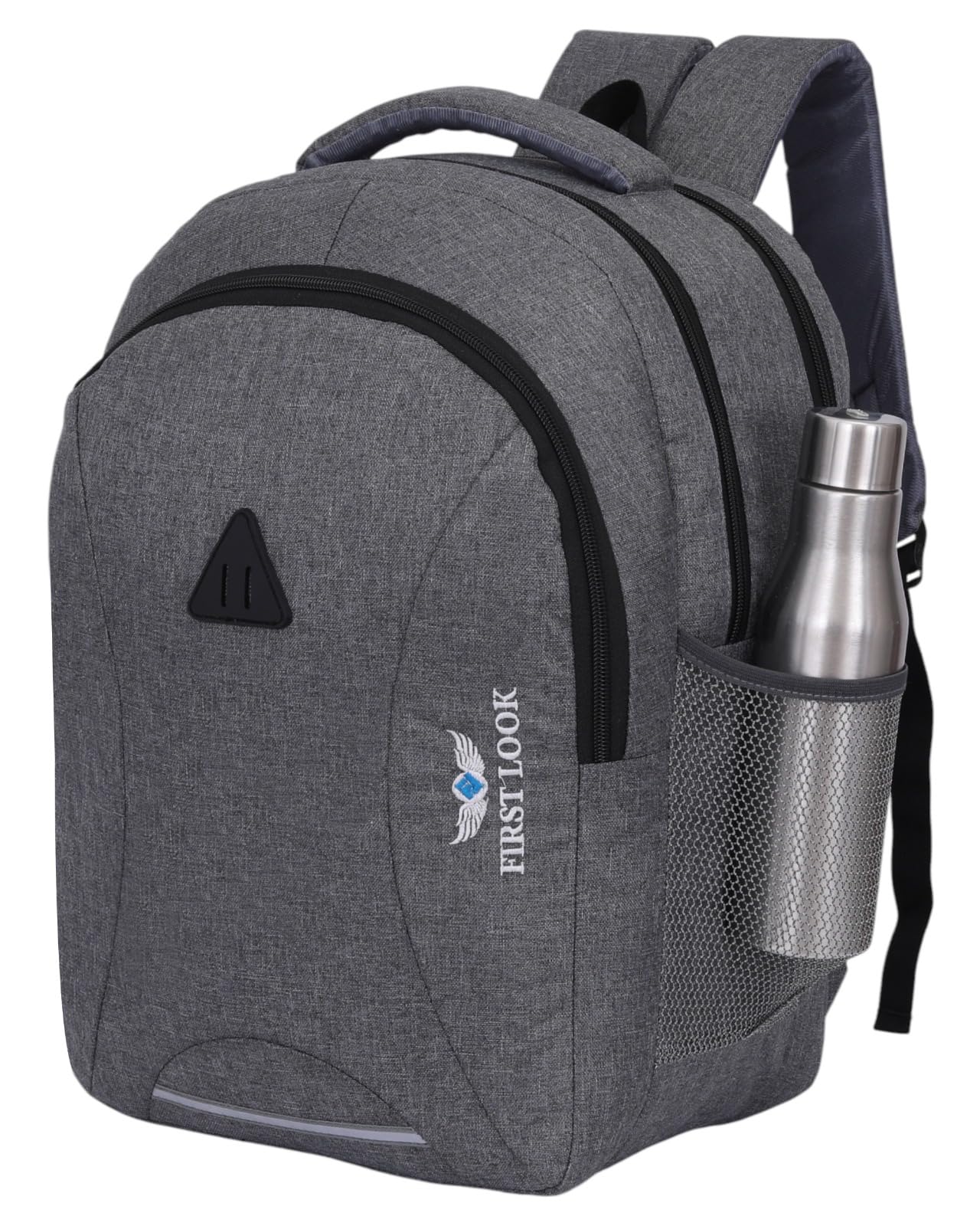 FIRSTLOOK Backpack, Grey, Water Bottle Holder, Dual Compartment, Casual School College Office Use-picture-18