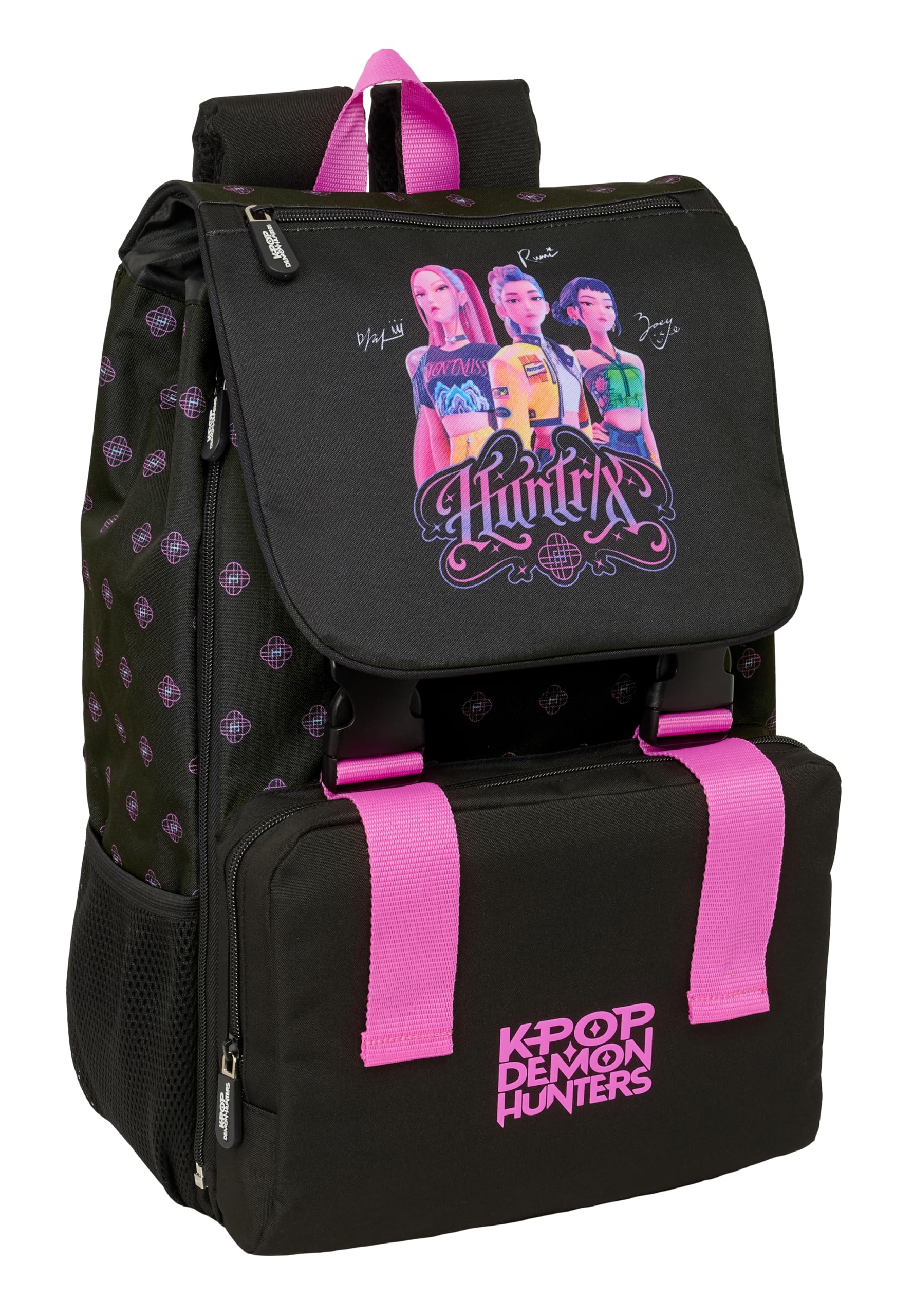 K-POP Demon Hunters – Black – Children's Backpack, Extendable, Easy Cleaning, Ideal for Children of Different Ages, Comfortable and Versatile, Quality and Resistance, 28.5 x 15 x 41 cm