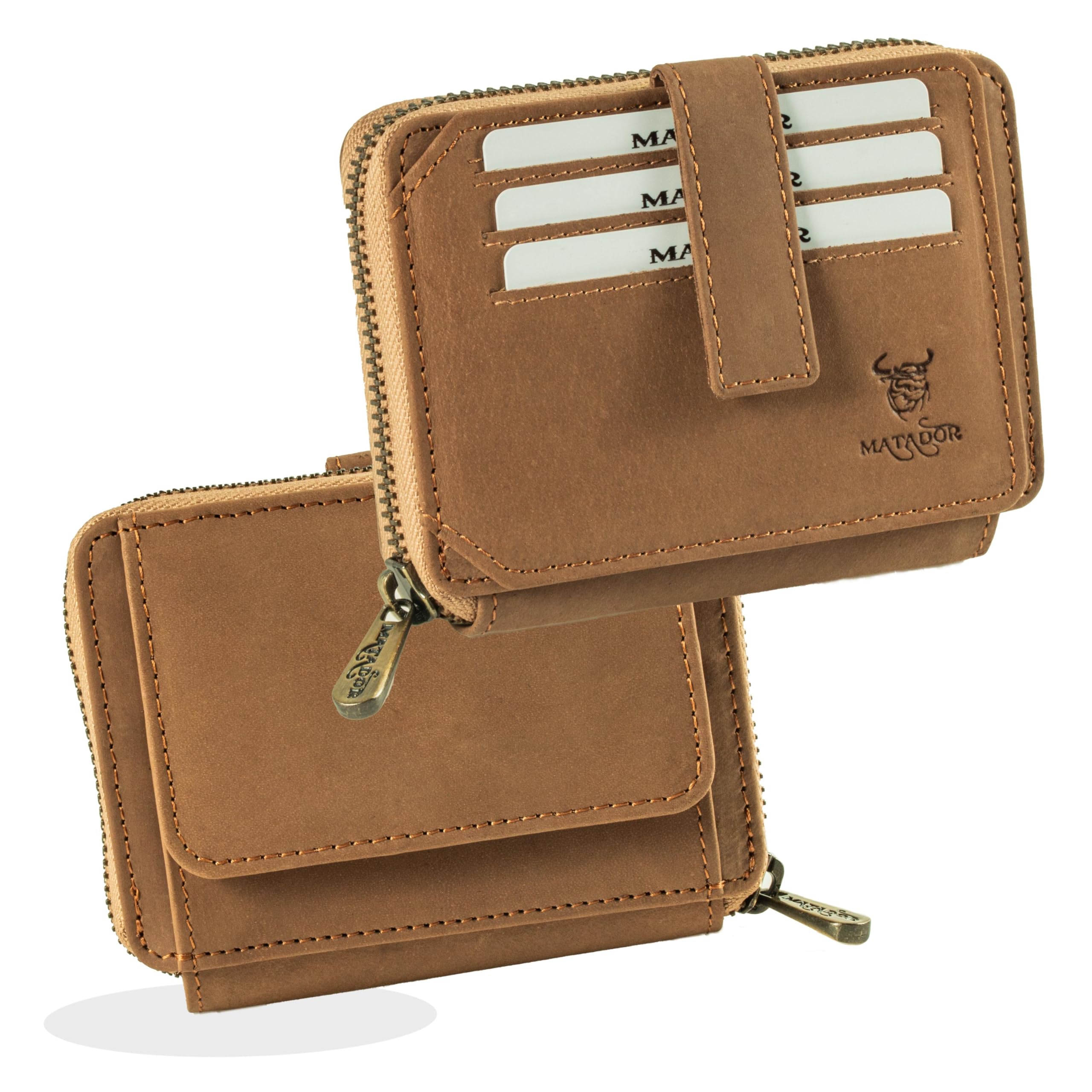 Matador Portafoglio Uomo Pelle #GRANADA NEXTGEN Marrone Chiaro | Marca, Nobile Scatola Regalo, di Lusso, Protezione RFID, Molti Scomparti per Carte