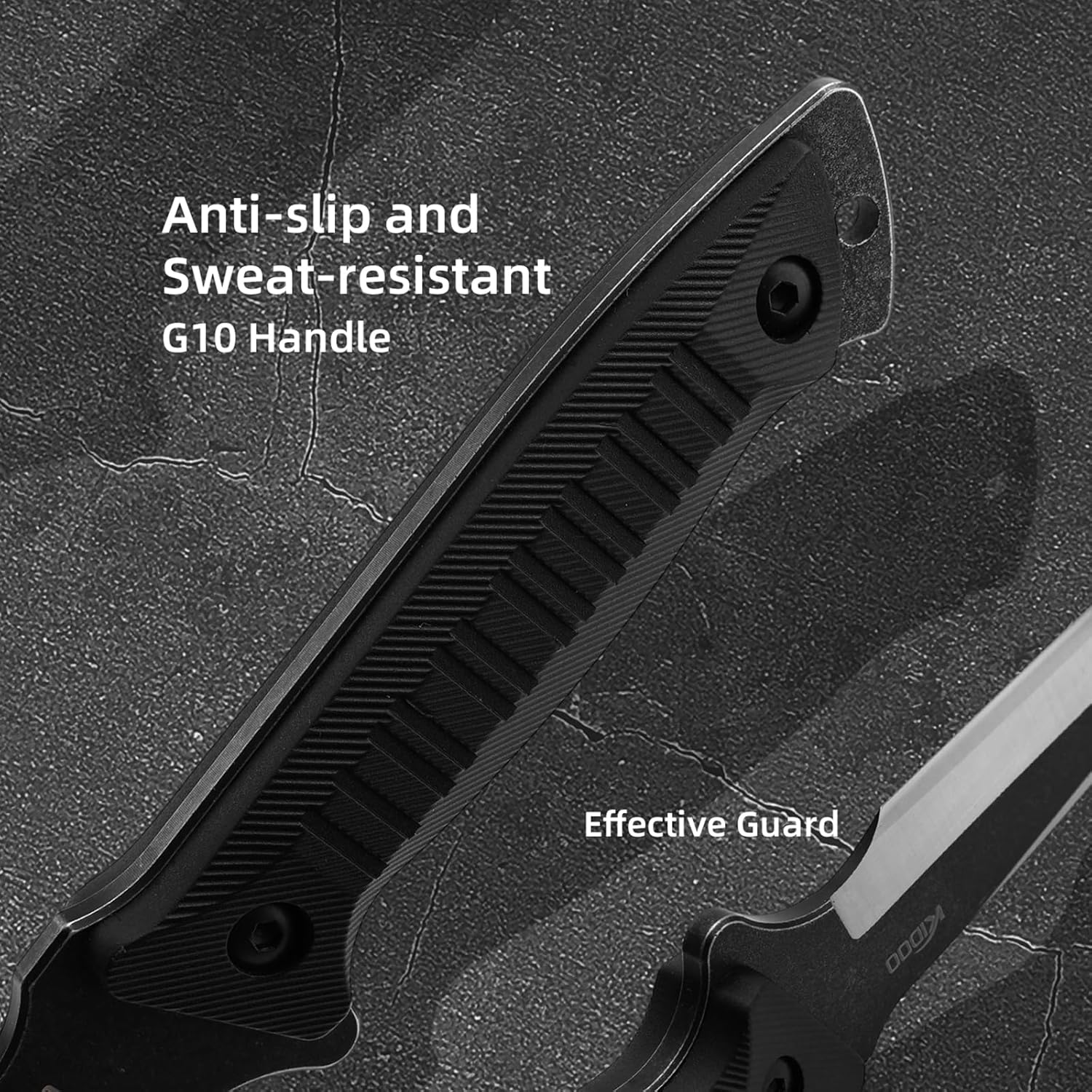 KIDOO Fixed Blade Knife Survival Knife Fixed Blade Knife with Kydex Sheath, 3.93" Blade 3cr15 Steel, Full Tang Knife with G10 Handle, Outdoor Hunting Camping Knives for Survival Hiking Bushcraft