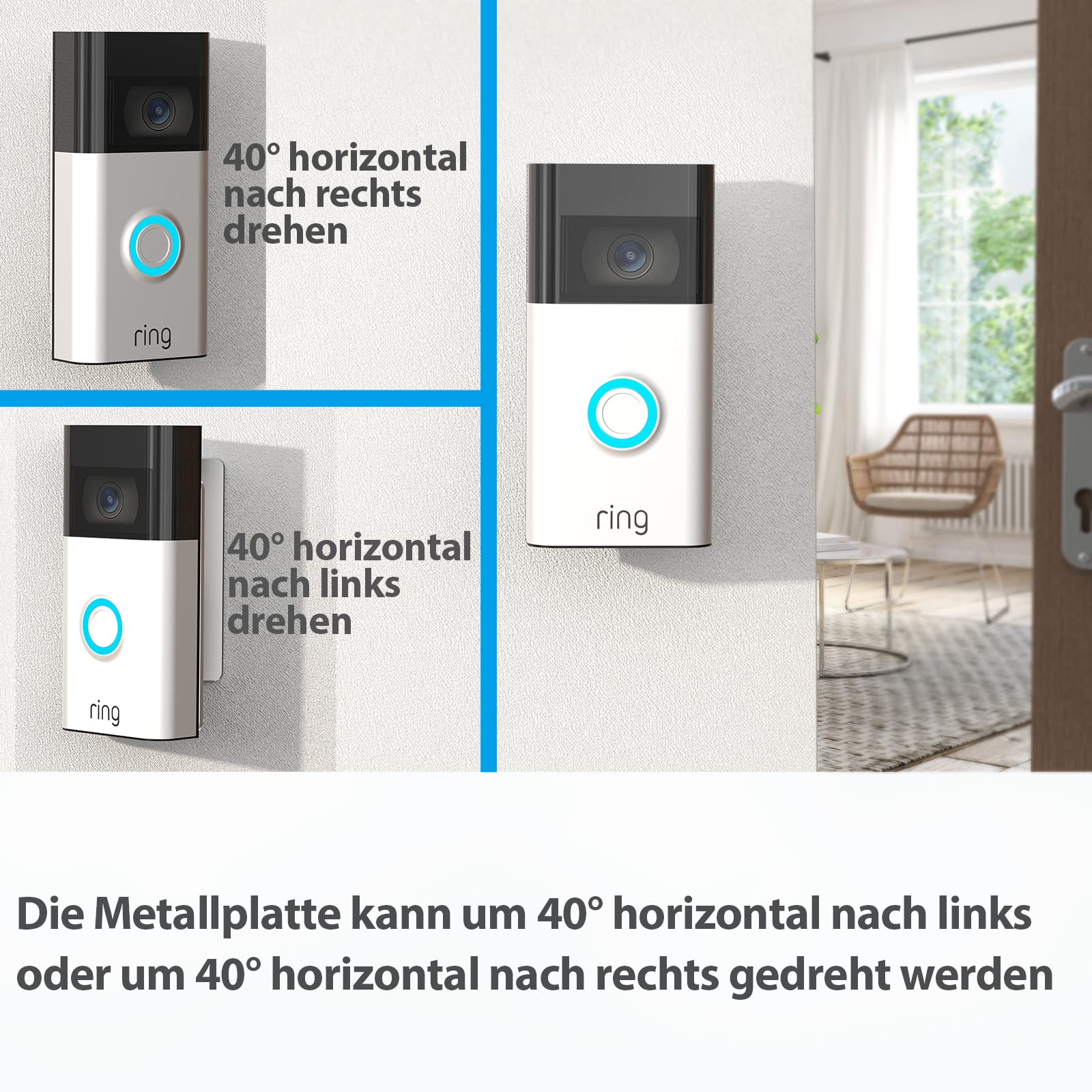 Kit Di Montaggio Per Staffa Di Regolazione Per Montaggio Angolare, Staffa Per Piastra Di Montaggio, Adattatore Per Regolazione Dell'angolo (campanello - Foto 11