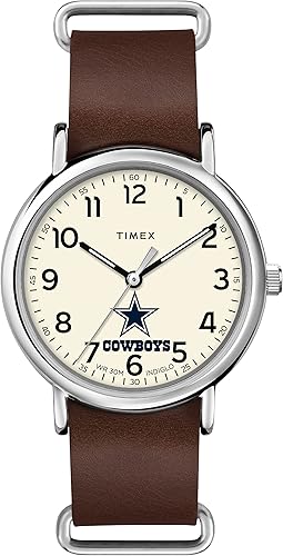 Correa de cuero de cuarzo NFL Weekender de 1.575 in para hombre