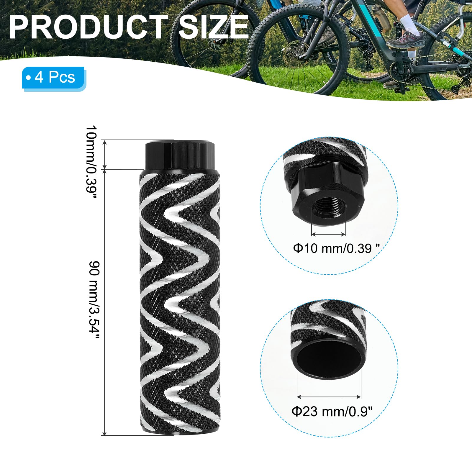 PATIKIL Aluminum Alloy S-Shape Bike Pegs Fit 3/8 inch Axles - Image 2