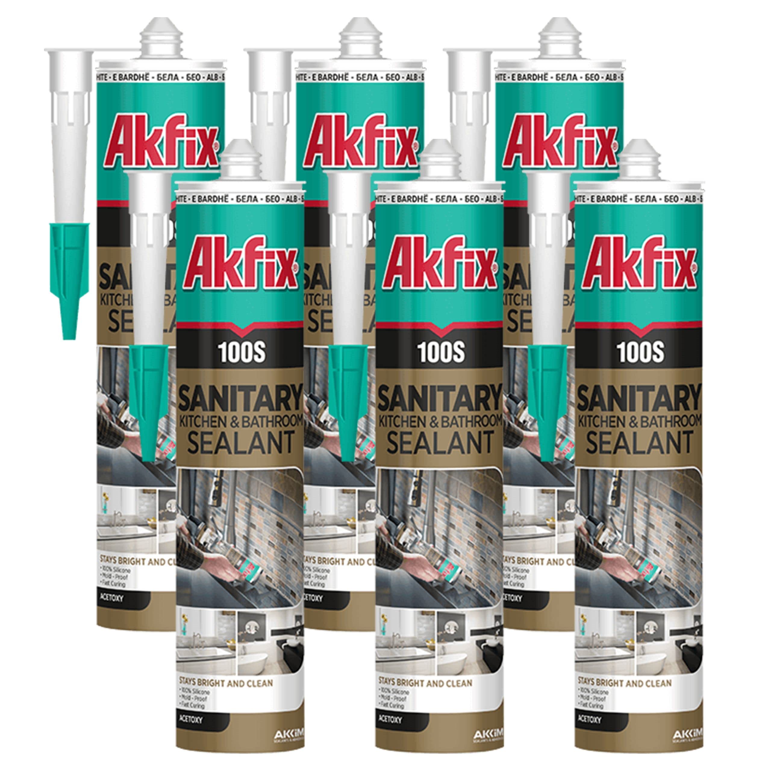 Snapklik.com : Akfix 100S RTV 100% White Silicone Caulk