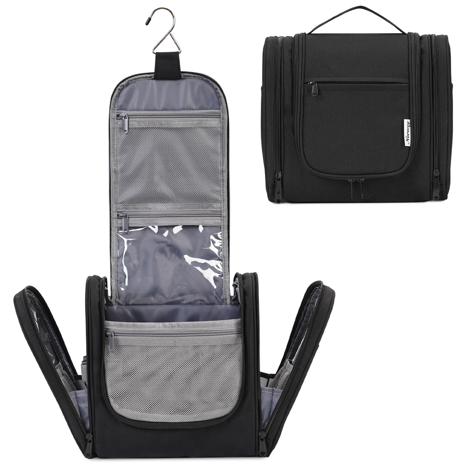 Narwey Hanging Toiletry Bag for Women Travel Makeup Bag Organizer Toiletries Bag for Cosmetics Essentials Accessories
