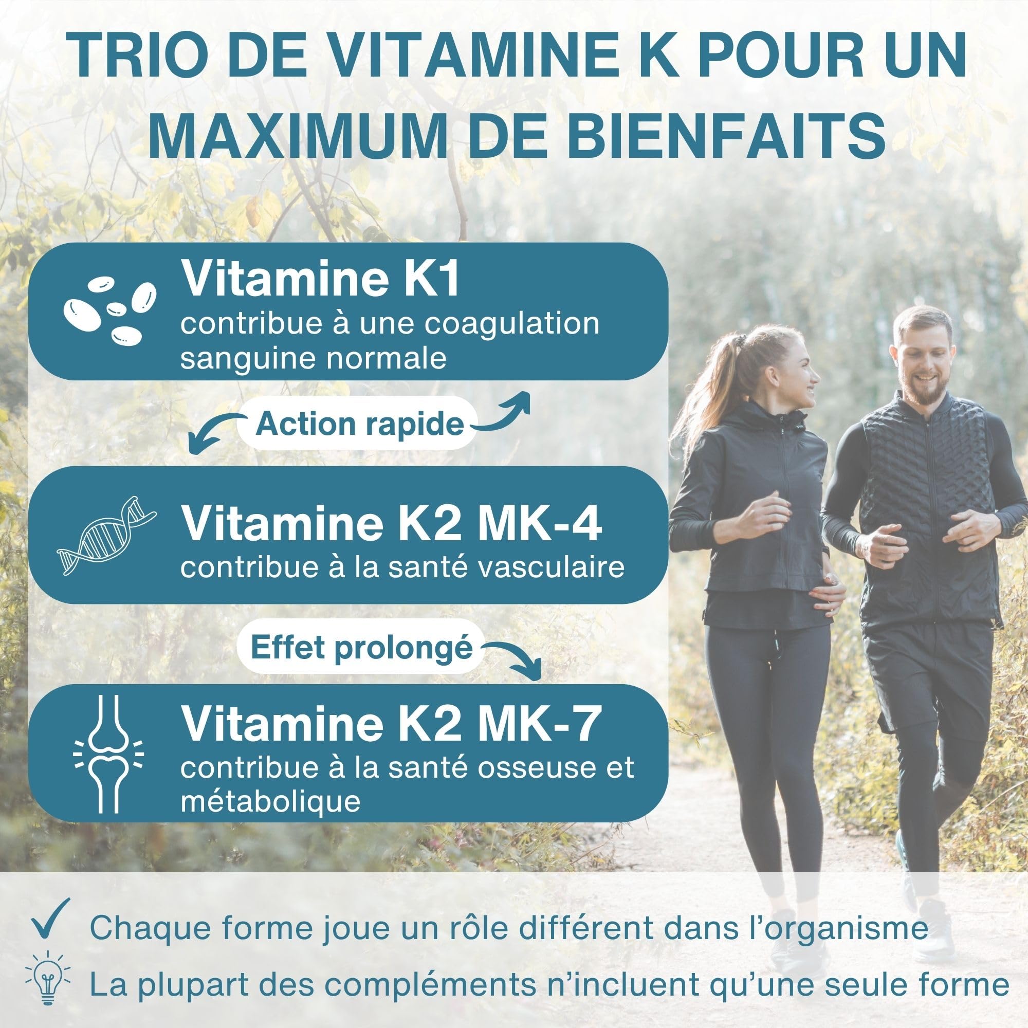 Igennus Triple Vitamine K Complex Avancé 2700 mcg, K2 (MK-4 & MK-7) & K1, Formes Naturelles Bioactives, Haute Puissance, Santé Osseuse et Cardiovasculaire, Formule Pure, Végan, 90 Gélules, 1 par jour