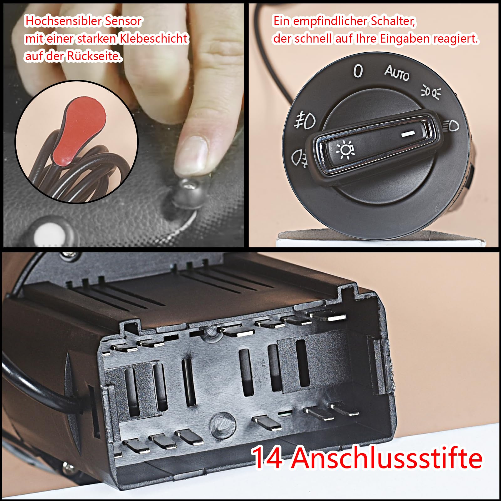 Interruttore automatico della luce T5 per fari auto fendinebbia modulo Mk4 3BD941531 3BD941531A