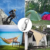 Vista 7 de 18 bloques de polea de grúa de acero inoxidable M15 con ganchos giratorios, antioxidante, bloque de polea único, ruedas de elevación y remolque