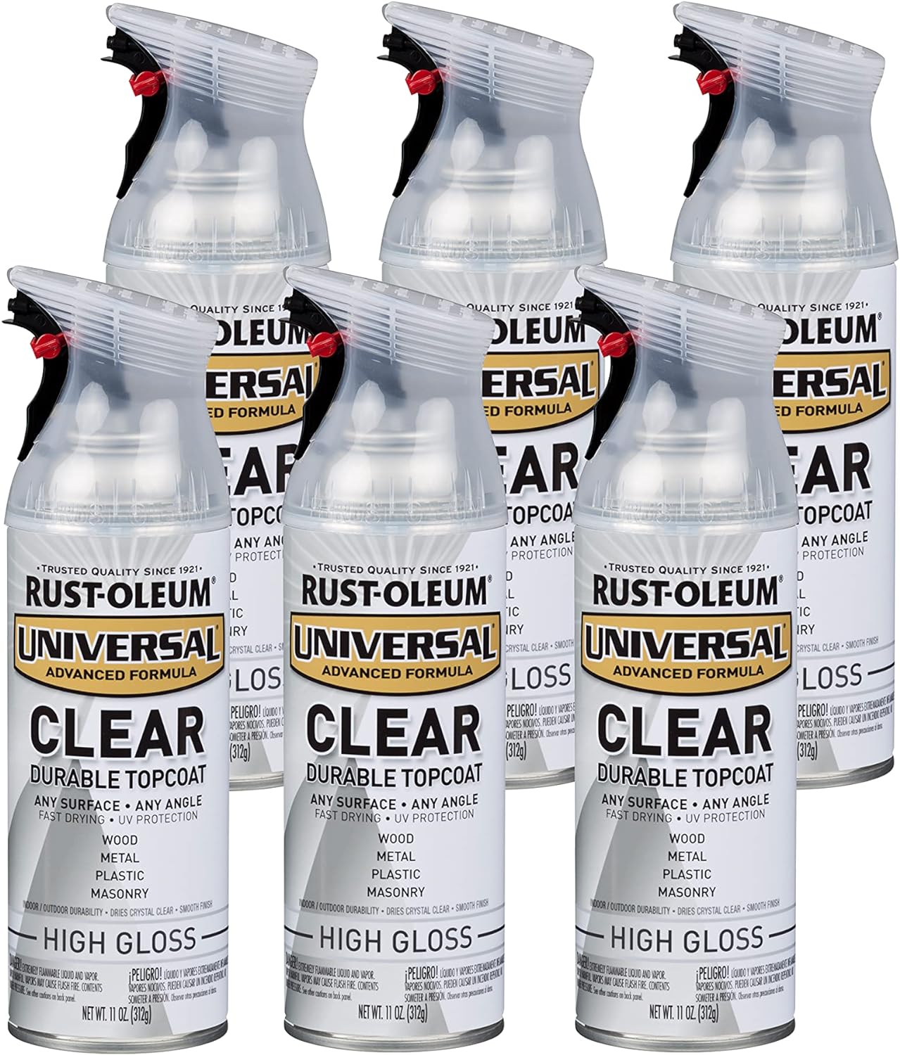 RustOleum 3021106PK Universal All Surface Clear Topcoat Spray, 11 oz