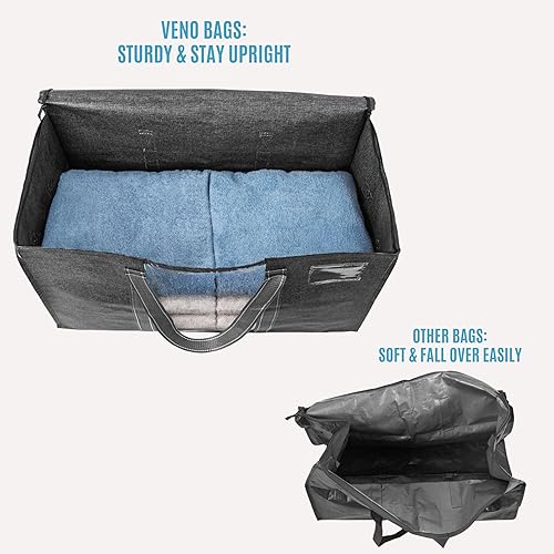 Miniatura 3 de VENO Paquete de 8 bolsas para mudanza, suministros de mudanza, cajas de almacenamiento de embalaje universitario con tapas alternativas, bolsas