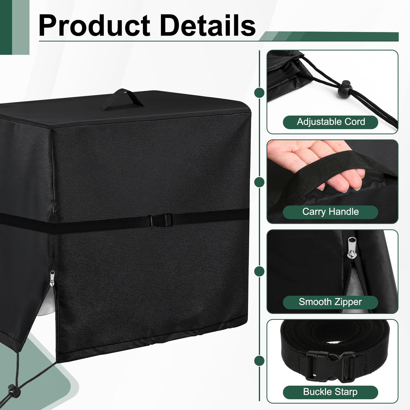 Cubierta para Bomba De Piscina, Cubierta De Filtro De Arena Piscina, 420D Oxford Lona Cubierta Bomba Calor Piscina, Resistente a Los Rayos UV Cubierta para Filtro De Piscina, 84x61x86 cm