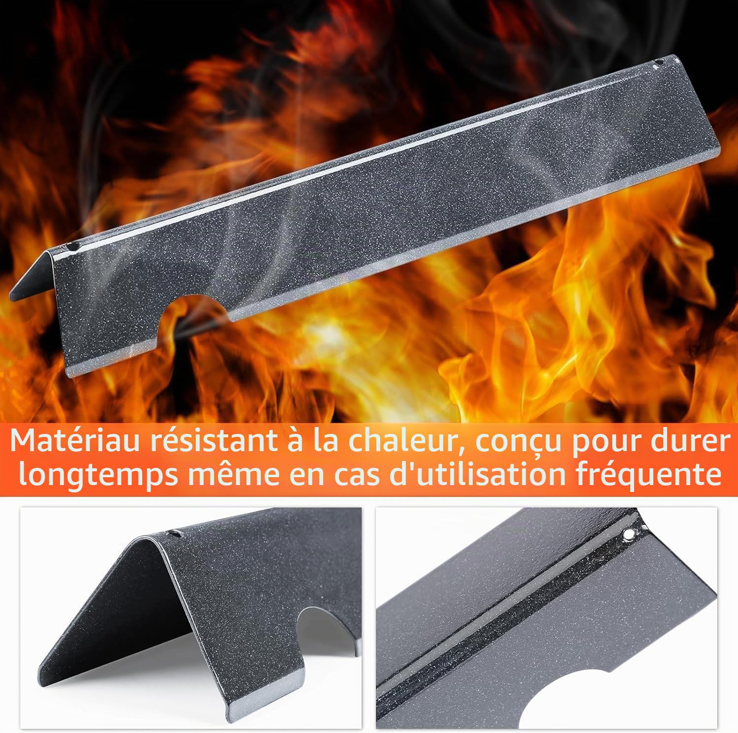 Denmay Flavorizer Bars 66032 et déflecteur de chaleur 66040 pour Weber Genesis II E-310, II E-330, II E-335, II S-335, II LX S/E-340 (2017 et plus récent), plaques chauffantes de rechange pour Weber