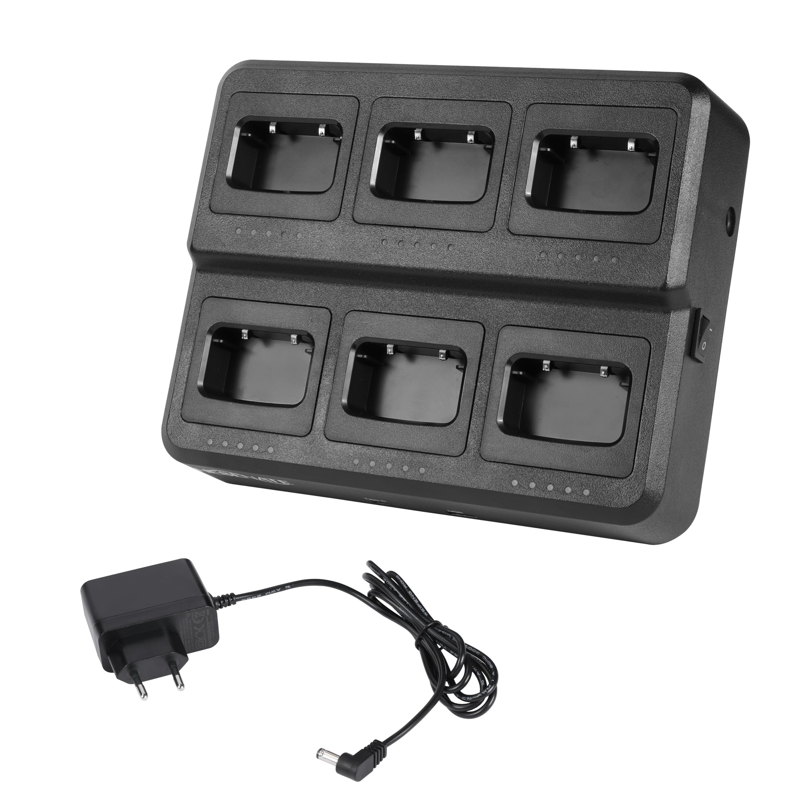 HESENATE HT66 16 Channels PMR446 Licencia Libre Radio Bidireccional | con Cargador de 6 Vias,Walkies Profesionales,Soporta VOX Manos Libres,para Restaurant Hotel