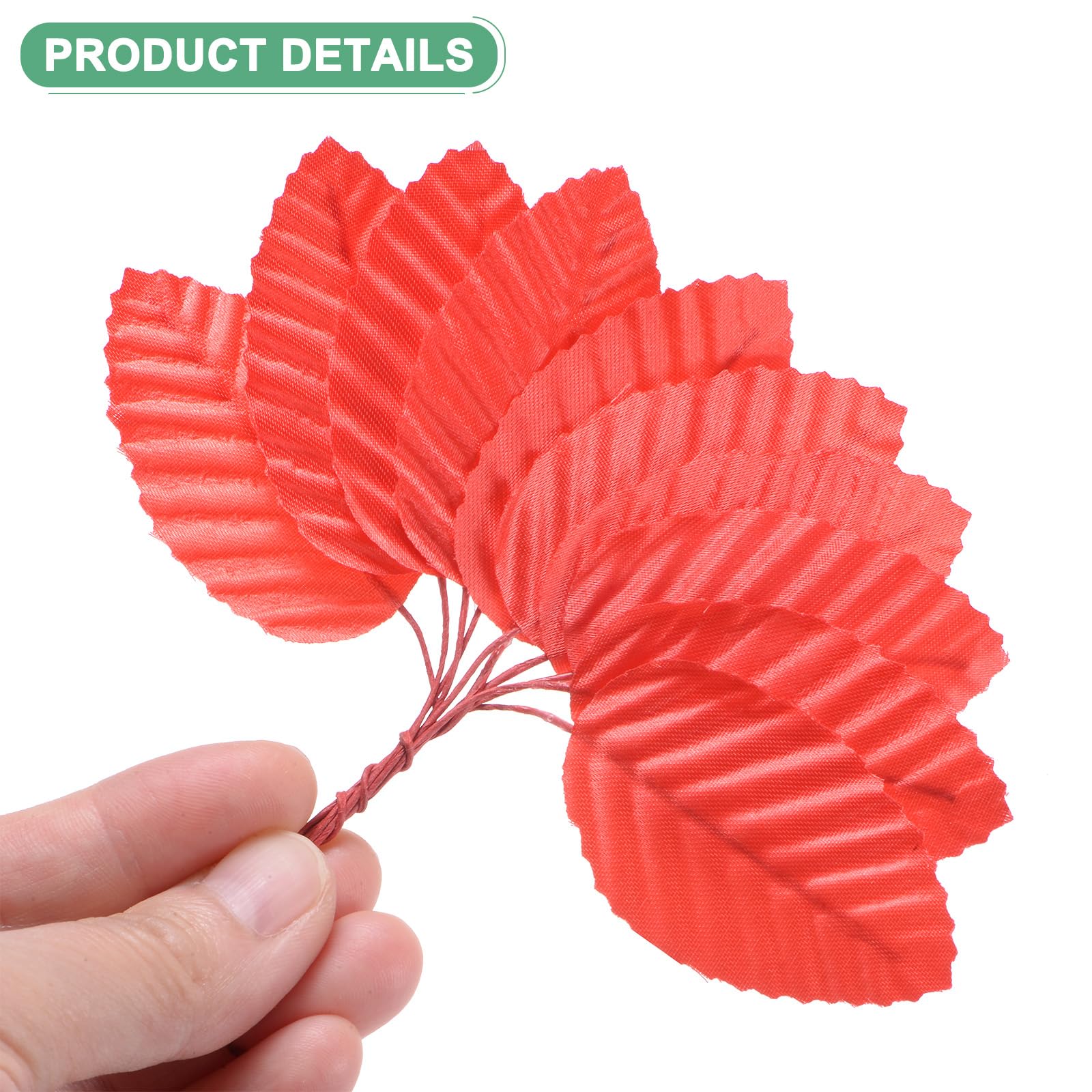 M METERXITY 100-Pack Artificial Silk Leaf, Faux Wire Single Leaves - Image 2
