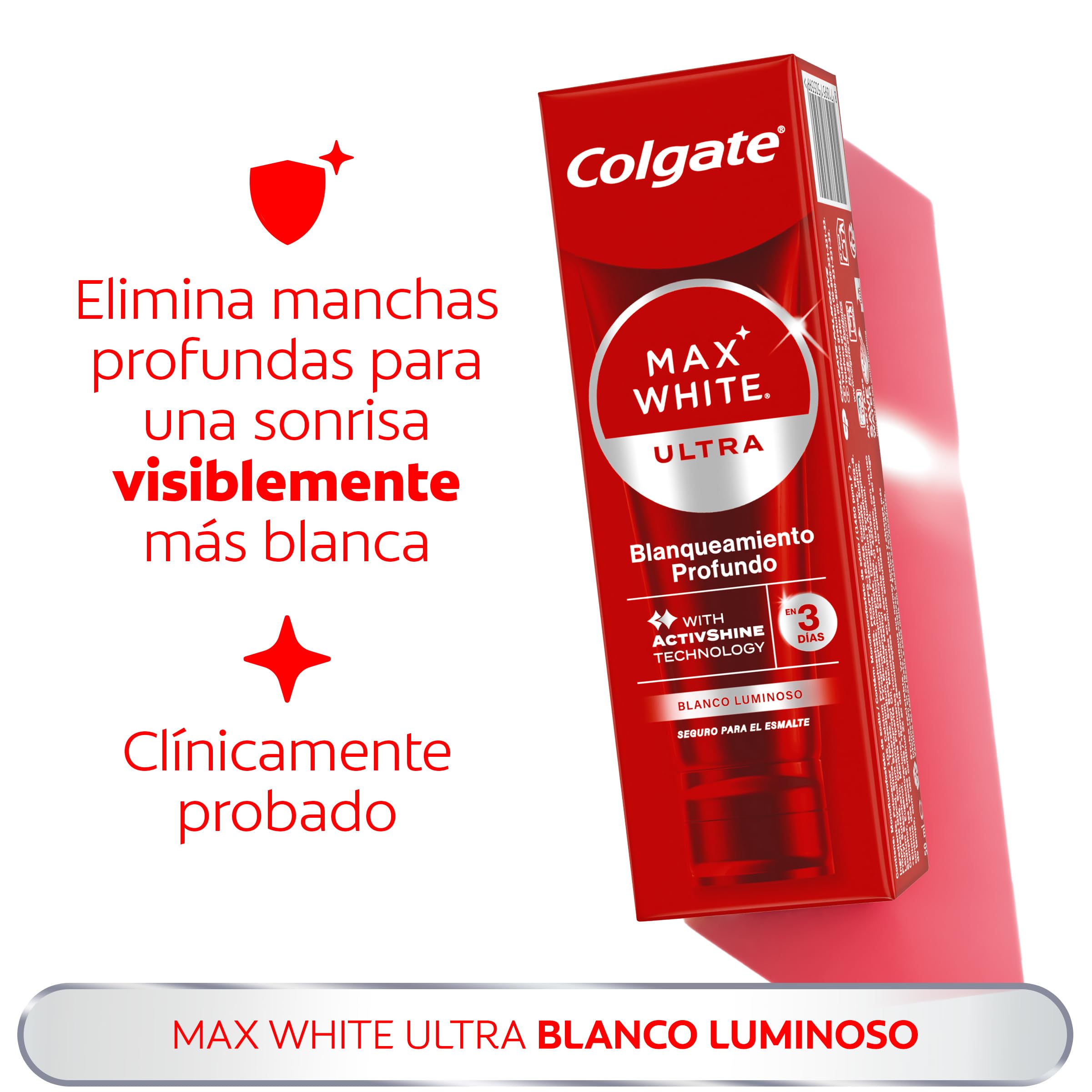 COLGATE Max White Ultra Active Foam Pasta de Dientes Blanqueadora con Flúor, 50ml, Dentífrico Blanqueador Seguro con el Esmalte, Elimina Manchas Profundas* — view 8