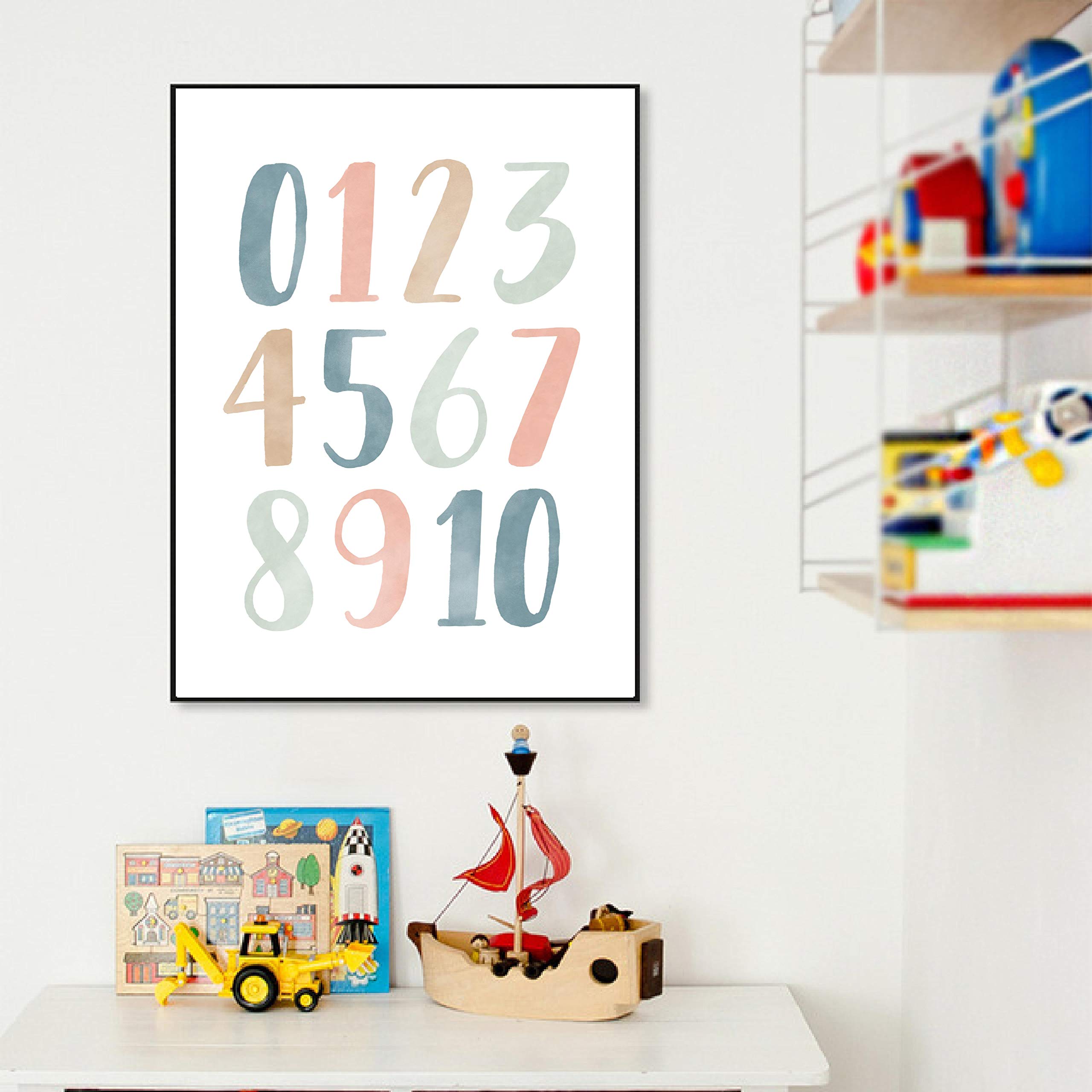 ABC chiffres Alphabet affiche pépinière éducatif mur Art impression sur toile enfants chambre décoration peinture neutre image 60x90cmx2pcs sans cadre