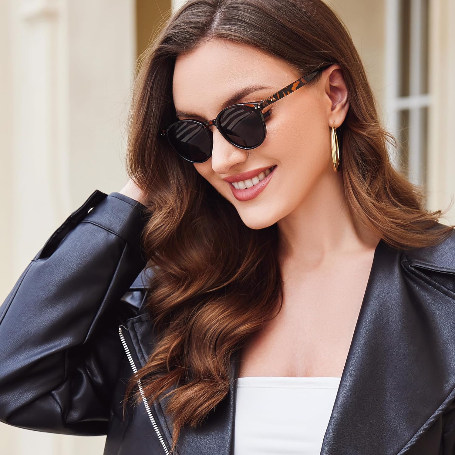 Ultra Lightweight Small Round Polarized Sunglasses for Women UV400 Protection - Image 3