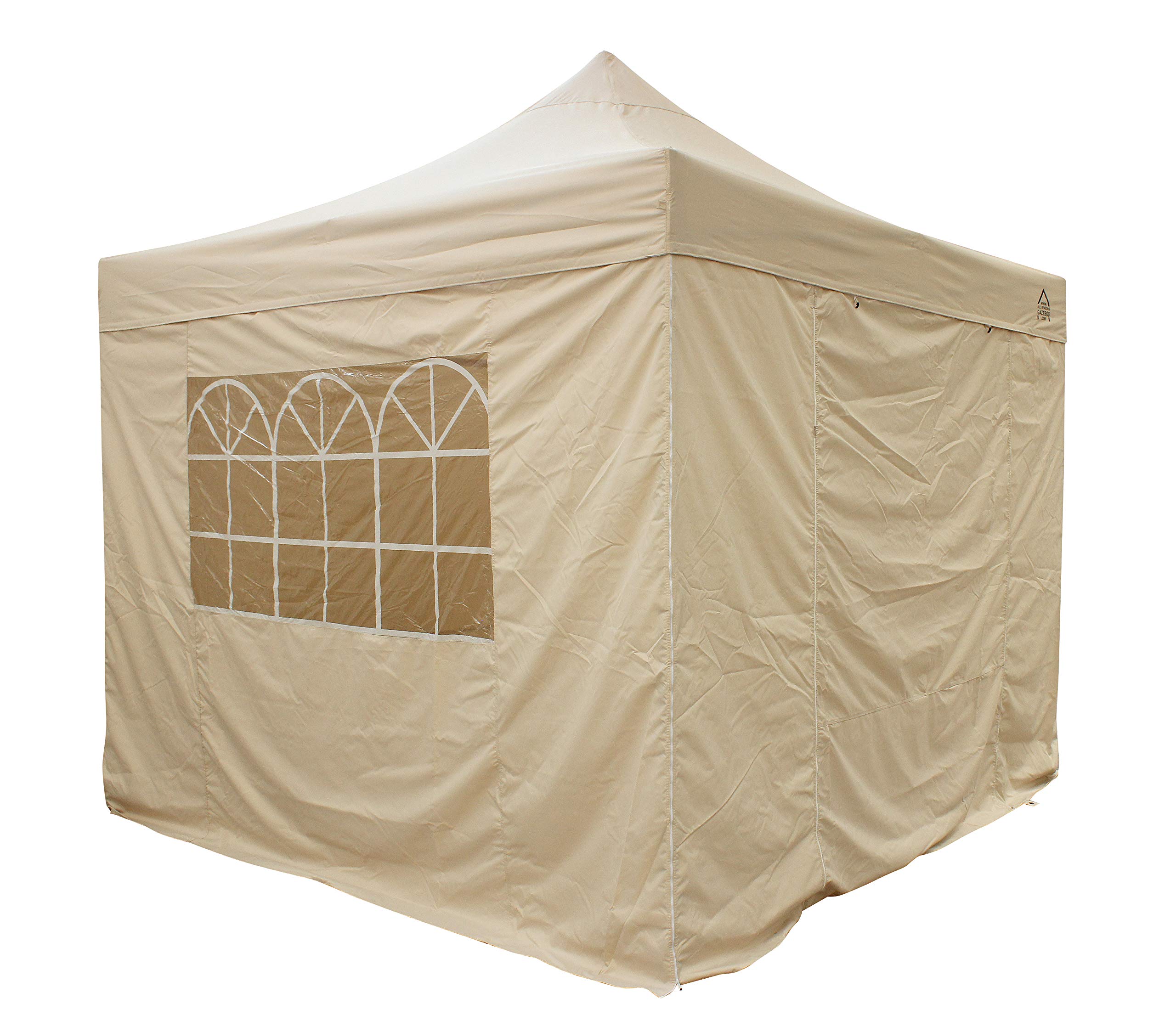 All Seasons Gazebos | 2.5x2.5m Pop Up Gazebo mit 4 Seitenwänden, Zubehörpaket & Rolltasche | Schwerlast, vollständig wasserdicht, hochwertige Materialien (Beige)
