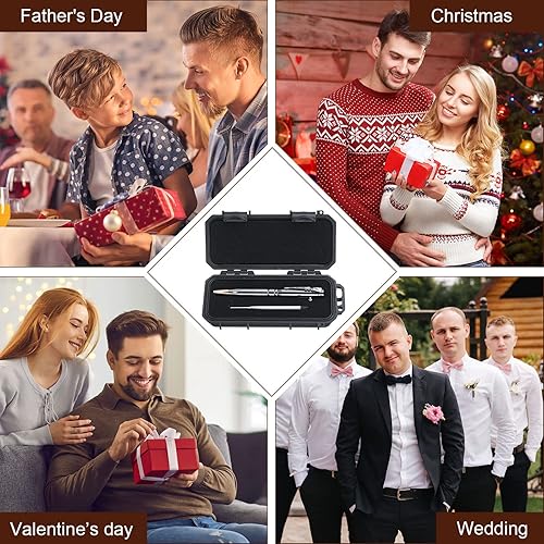 Miniatura 6 de Bolígrafo de acción Bolt con caja de regalo, bolígrafo sólido para amantes de las armas con repuestos de tinta negra para papá, colega, novio,