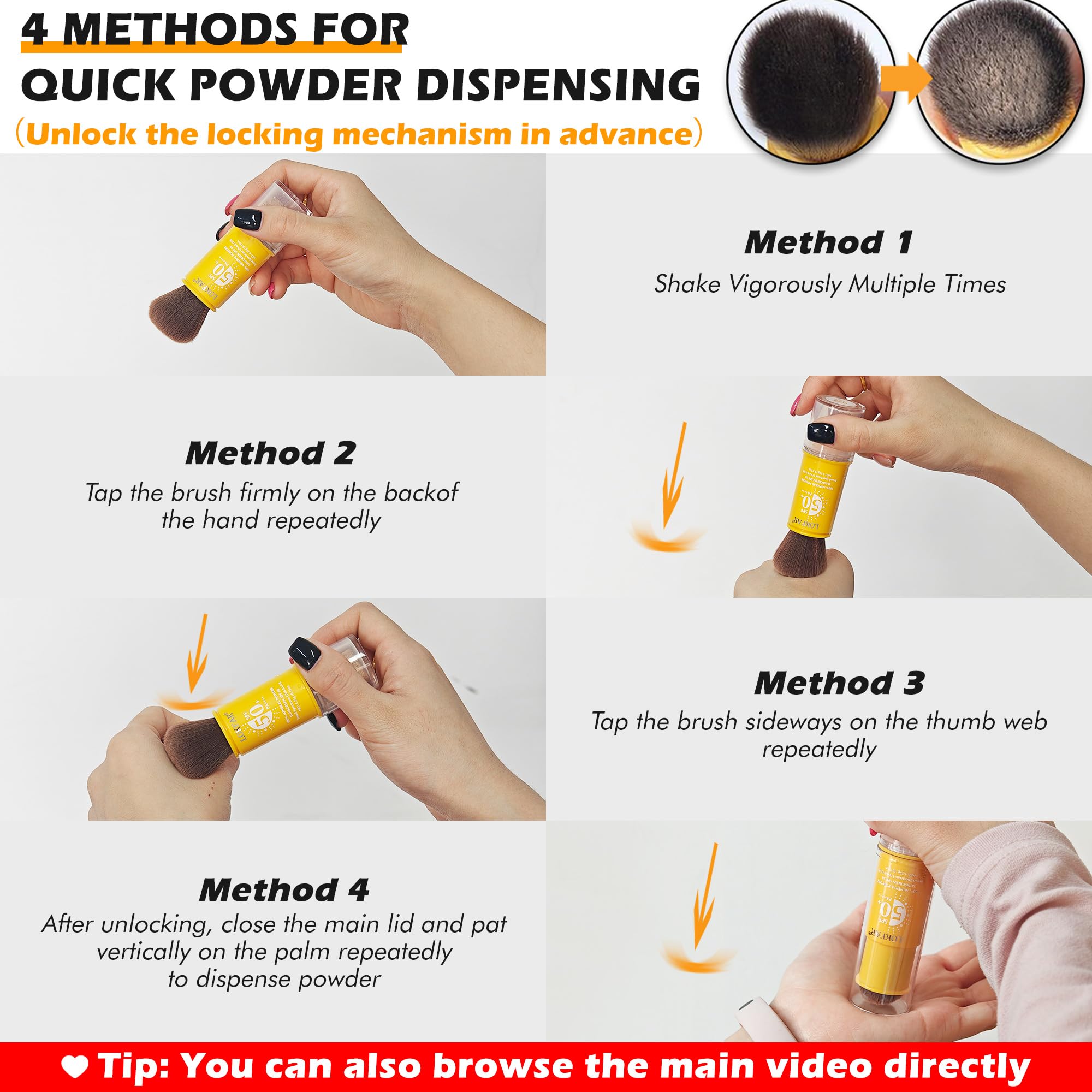 Mineralpuder Sonnenschutz für Gesicht, Kopfhaut und Haar – LSF 50 Pinsel auf Sonnenschutz, matte Ölkontrolle, leicht, lockeres Finish, LSF Pudereinstellung, Make-up, Strand-Essentials, #04 Pink