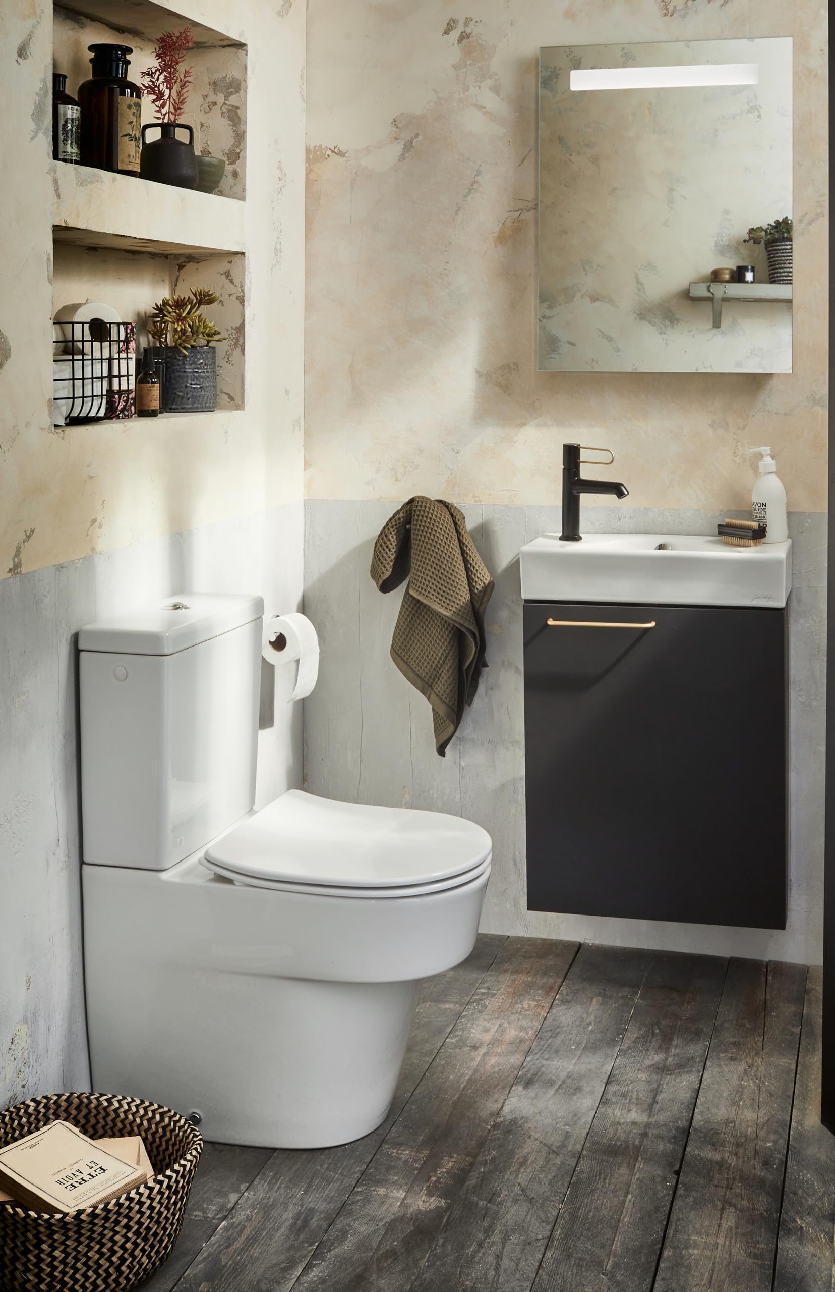 Lavabo in ceramica 50 cm JACOB DELAFON Foro per rubinetteria a sinistra Facile pulizia e manutenzione ODÉON RIVE GAUCHE EGO112-55-00