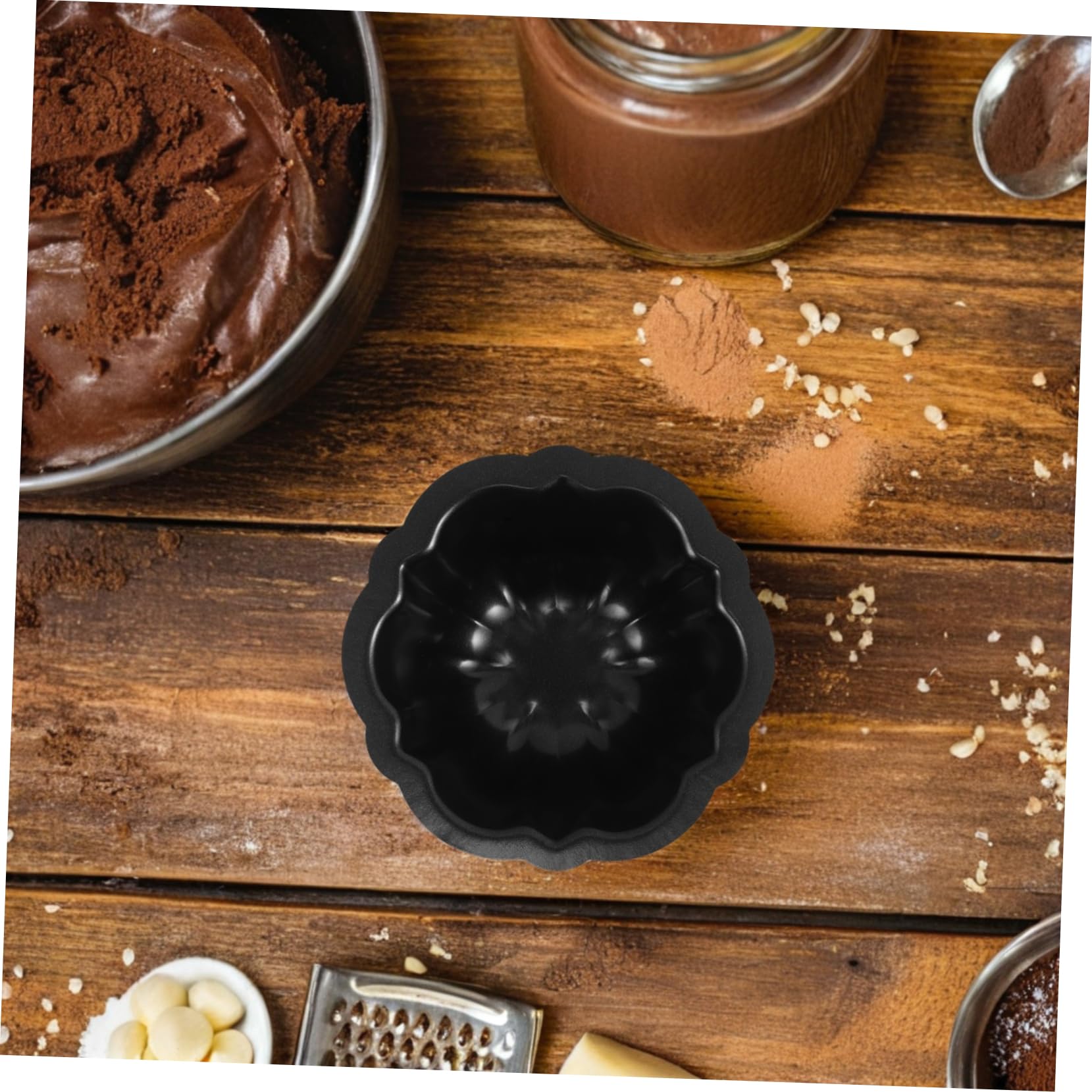 Moldes para Pasteles Pequeños 10piezas de Acero al Carbono Negro | Antiadherente, Diseño Ligero y Fácil de Guardar, Patrones Creativos para Fiestas y Cumpleaños