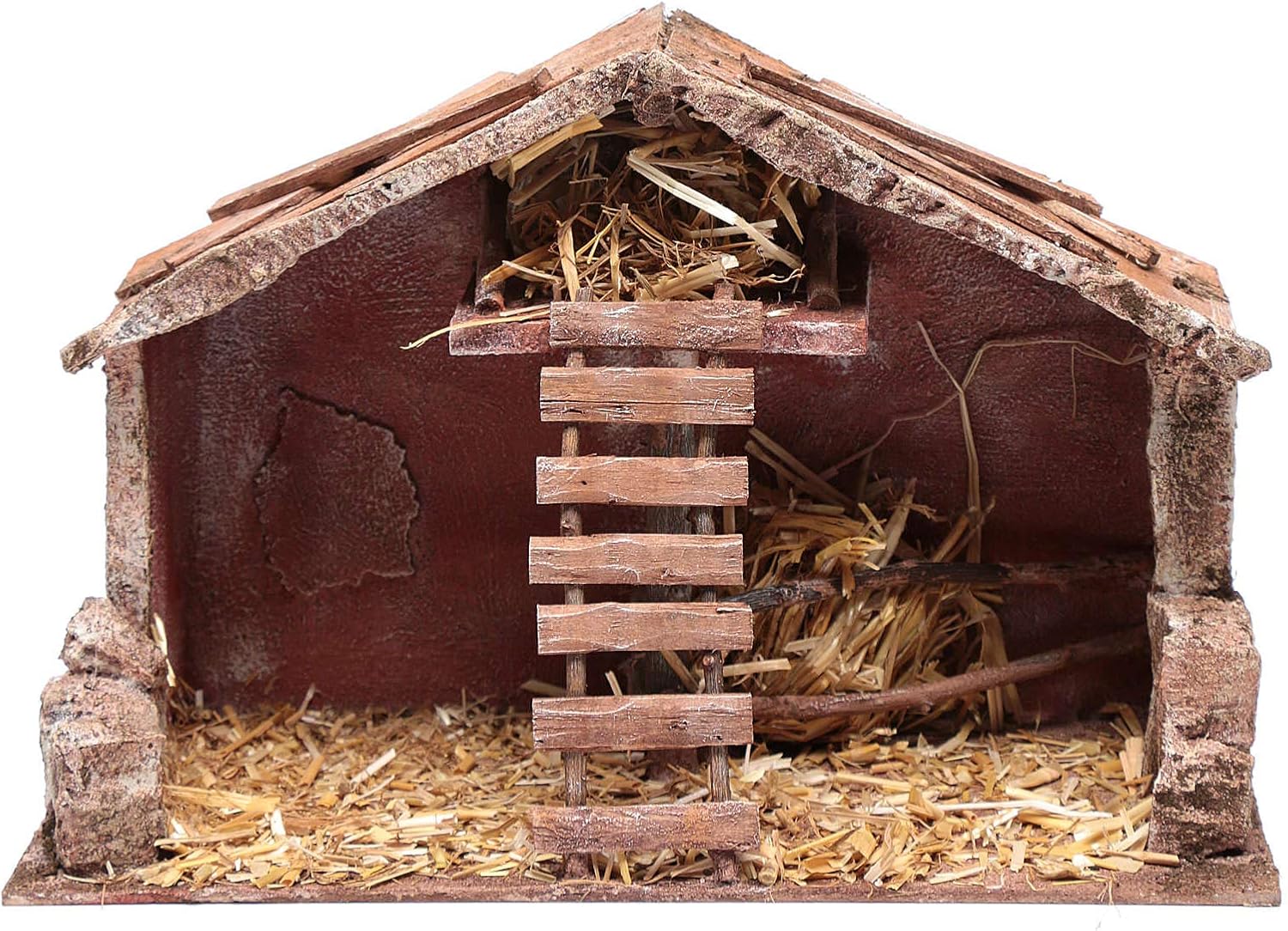 Nativity Scene Stable with Ladder 20x30x15 cm