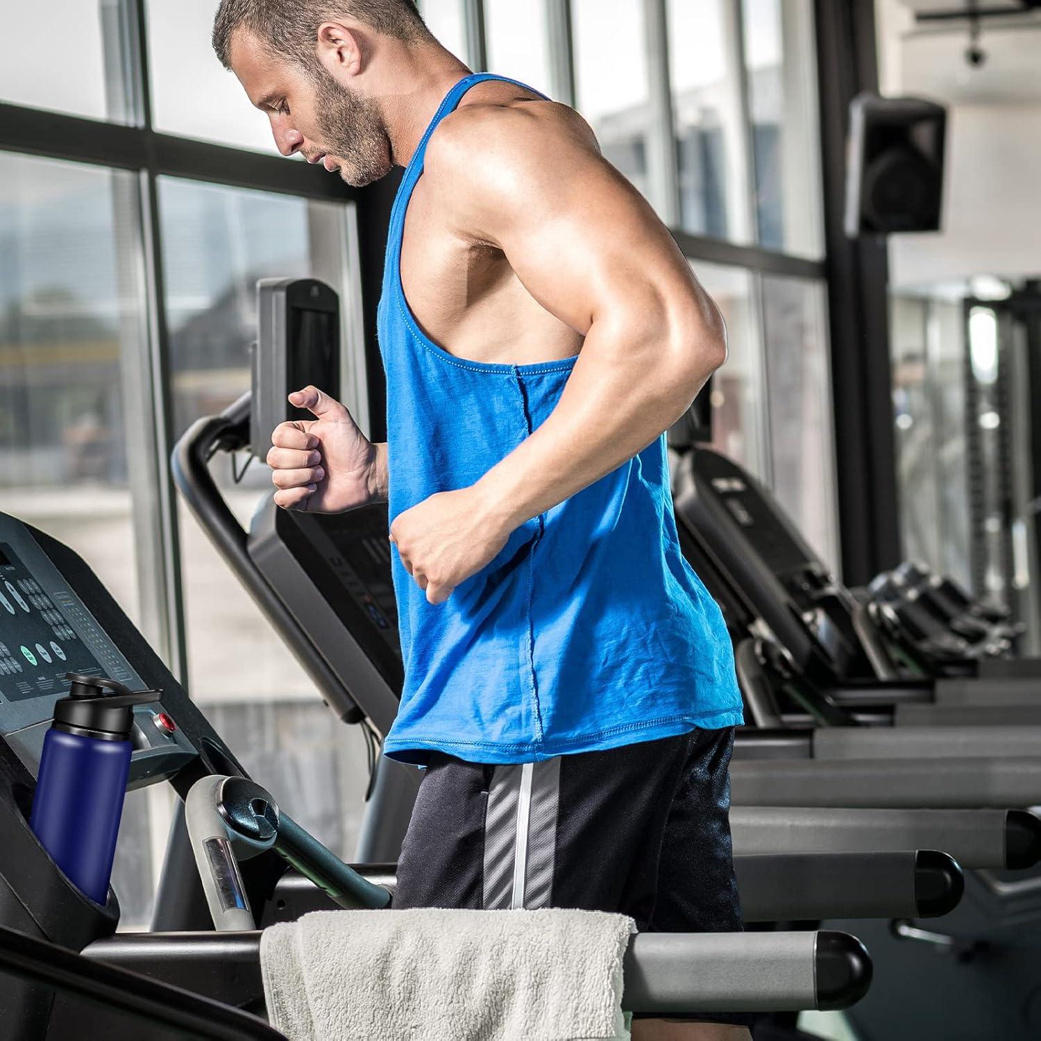 CHENGU 10 Pcs 25oz Reusable Aluminum Water Bottle Bulk Lightweight Outdoor Sports Water Bottles Easy Carry Leak Proof for Travel Gym Camping Hiking Fishing, Snap Lid (Blue) - Image 7