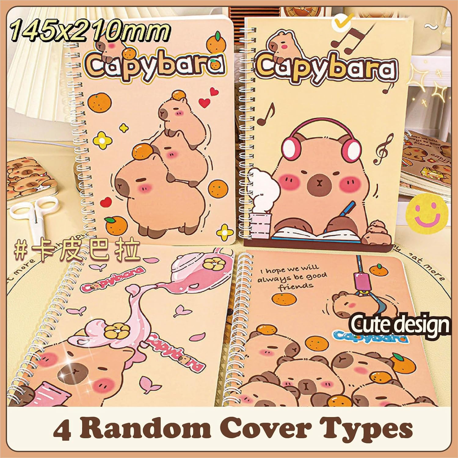12PCS Capybara School Supplies set，Cute School Supplies ballpoint pens notebooks, pencil cse, sticky notes ，mechanical pencil