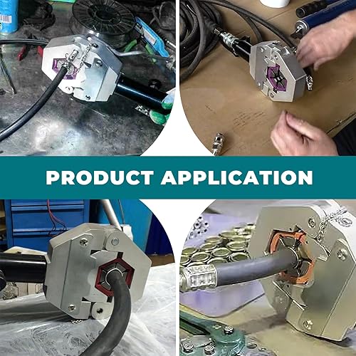 Miniatura 5 de Herramienta de prensado hidráulica de manguera de A/C Hydra-Krimp Abrazadera hidráulica de mano Juego de aire acondicionado con 7 pares de matrices