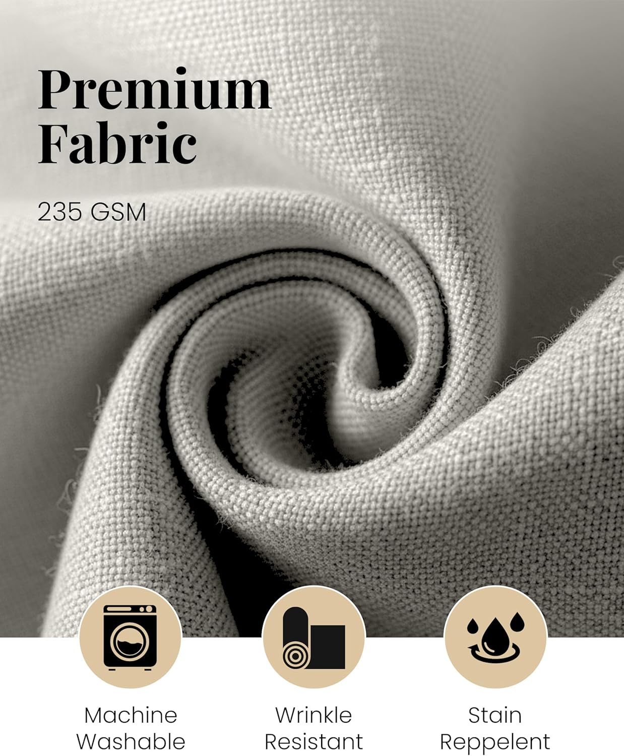 DECOLURE Linen Blackout Curtains - SunShield 84 Inches Long Black Out Curtains for Living Room and Bedroom Windows - Luxury Faux Linen, 2 Panels Set, Ultra Durable - 84 Length x 52 in (Light Grey)