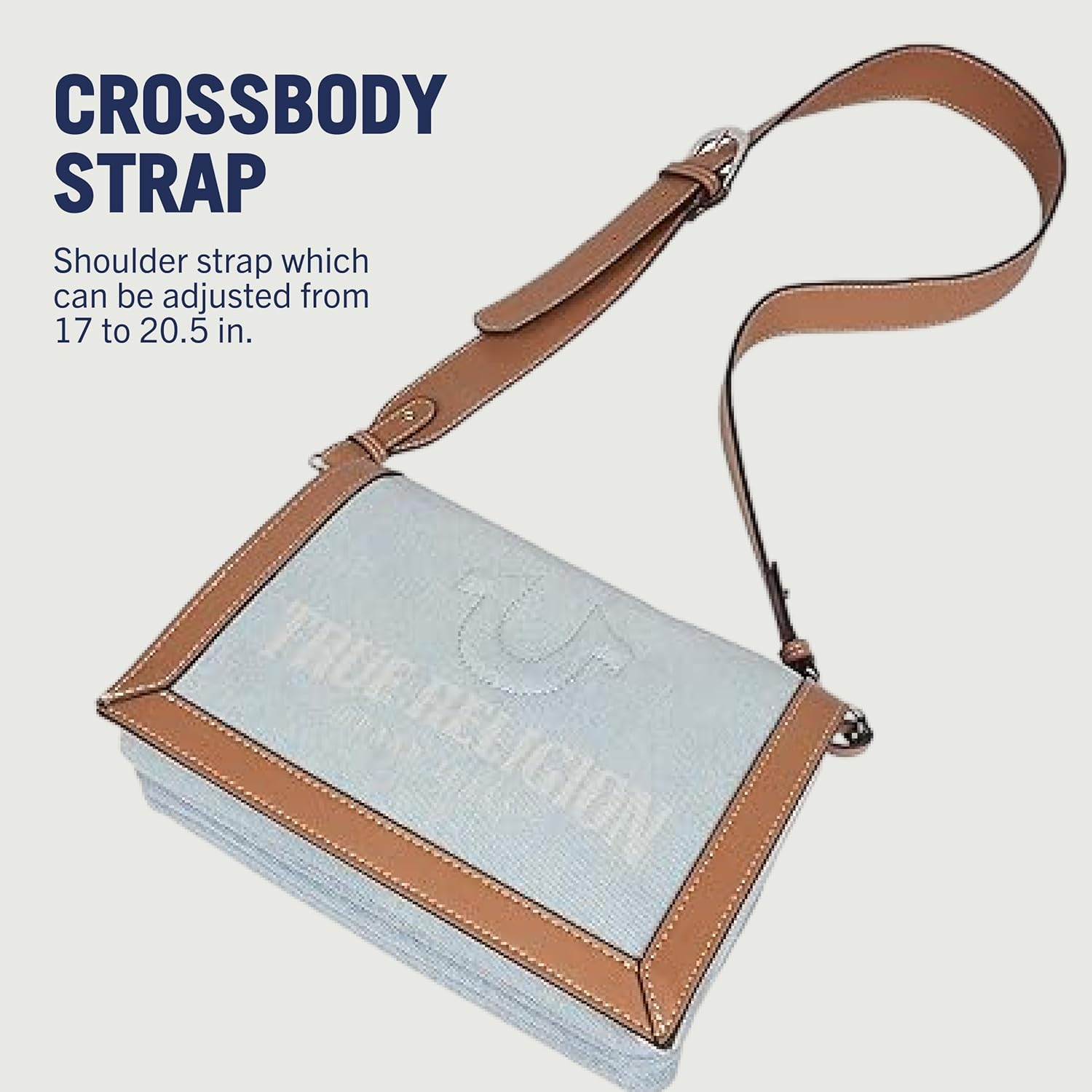 True Religion Crossbody Bag, Multi-Compartment Shoulder Purse with Adjustable Strap