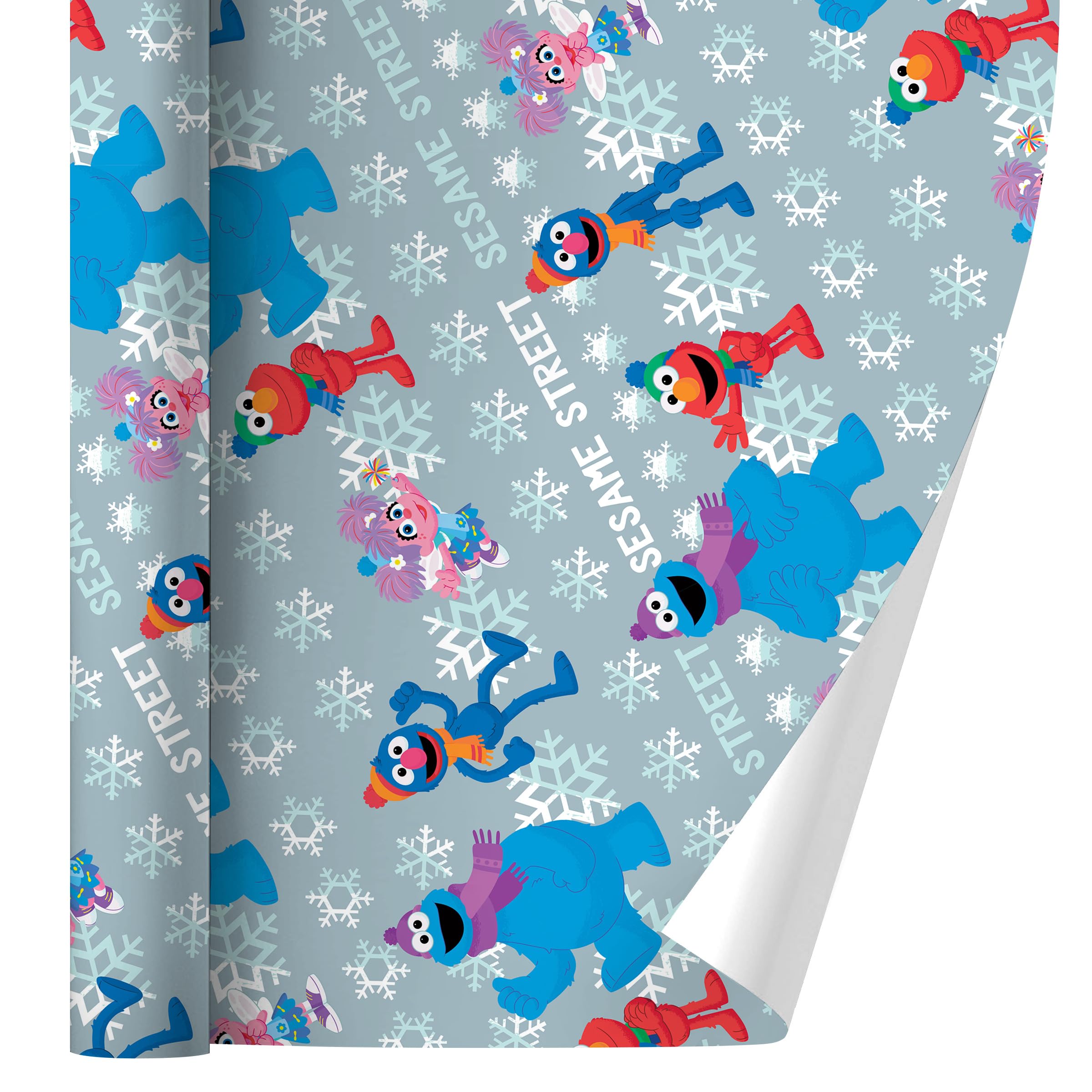 Sesame Street Holiday Snow Character Pattern Gift Wrap Wrapping Paper Rolls