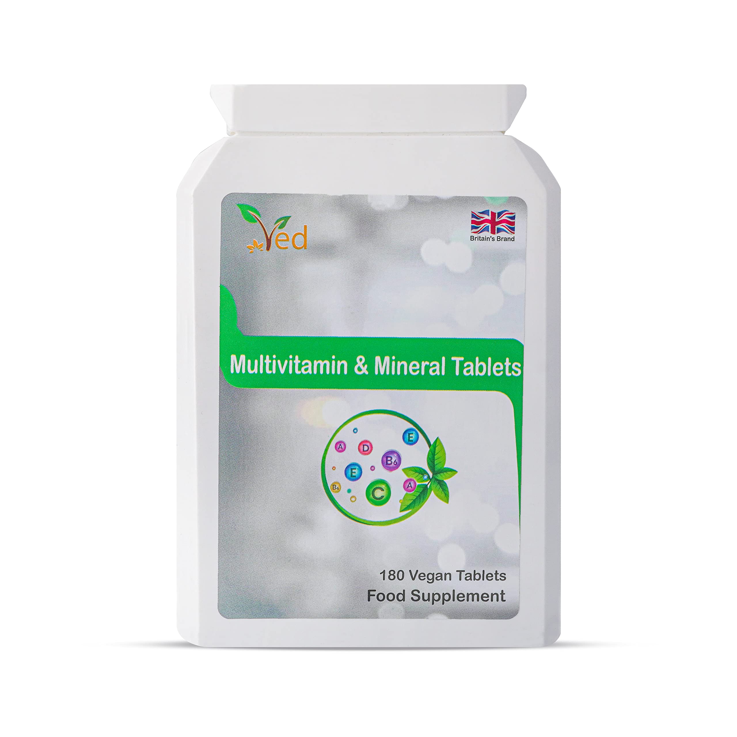 Ved Multivitamins Supplement Food Supplement for Energy & Health Support| 180 Vegan Tablets|6 Month Supply.