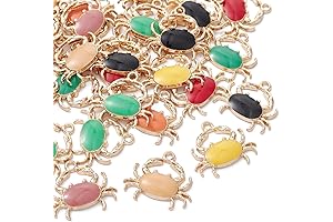 KitBeads: 100pcs Captivating Enamel Crab Charms for a Marine Adornment