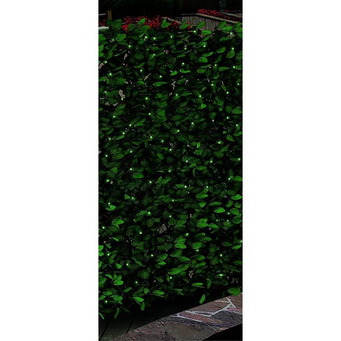 Buy Expanding Solar Ivy Trellis Fence with Artificial Leaves Trellis, Garden Screening